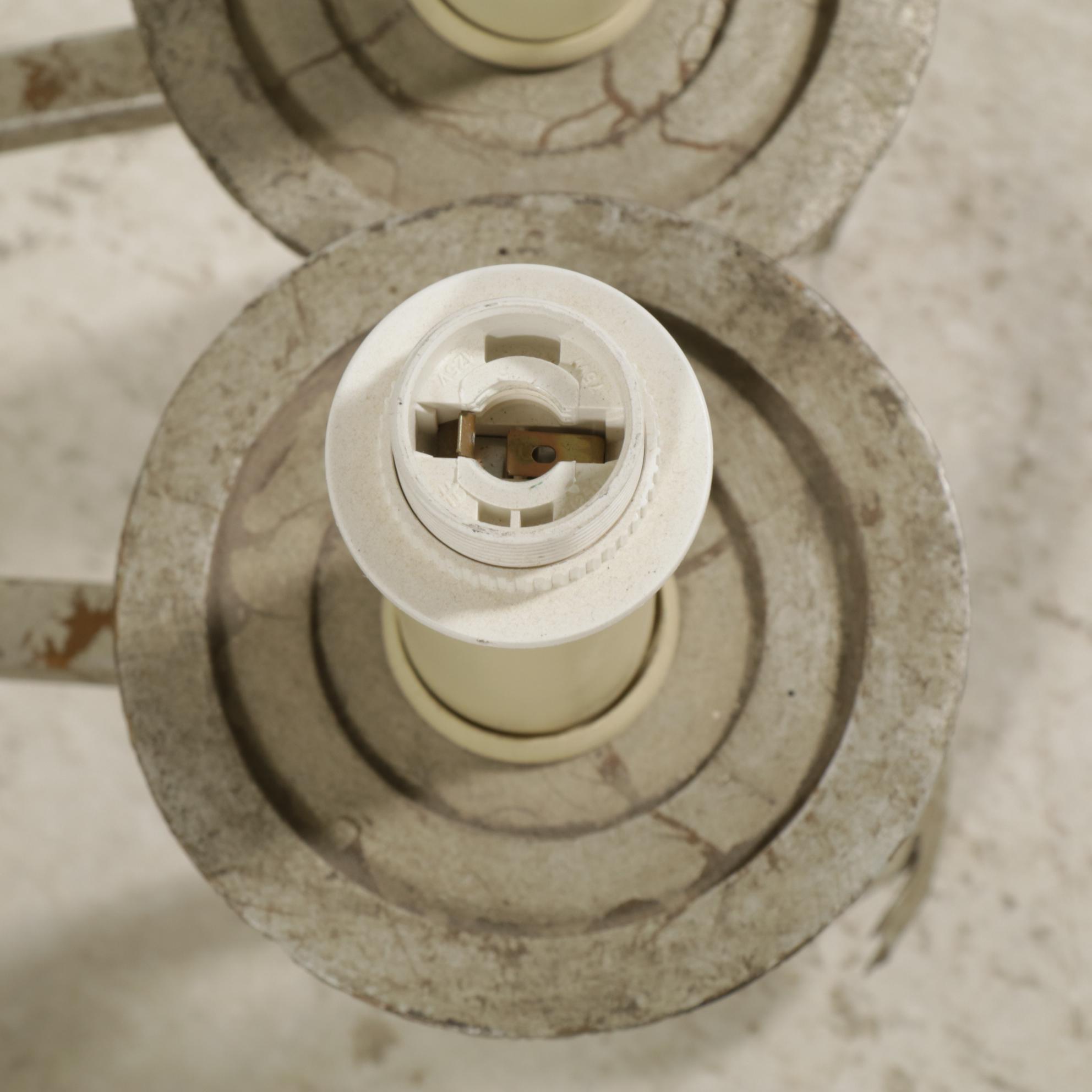 Antiqued Silver-Gilt Nine Arm Chandelier