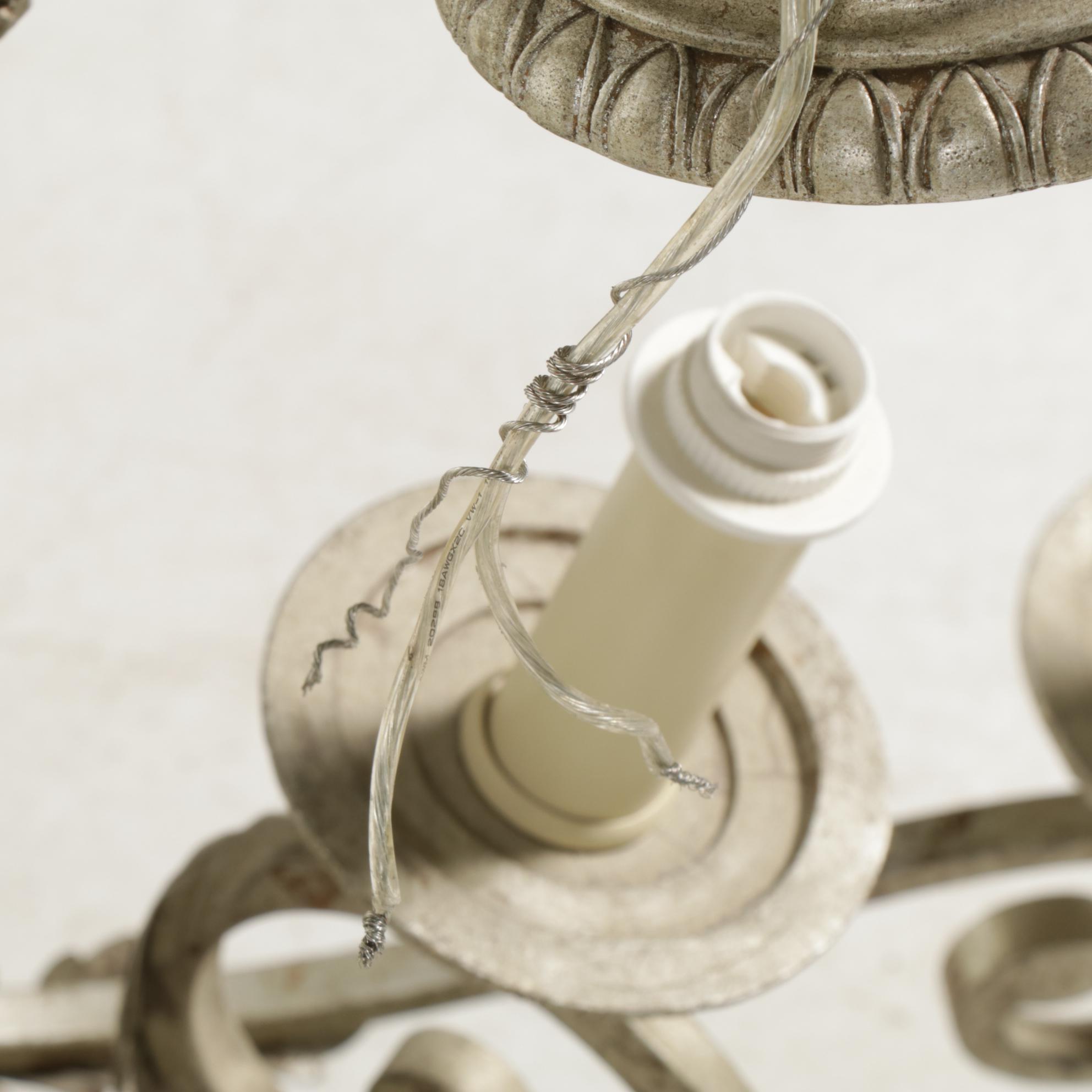 Antiqued Silver-Gilt Nine Arm Chandelier