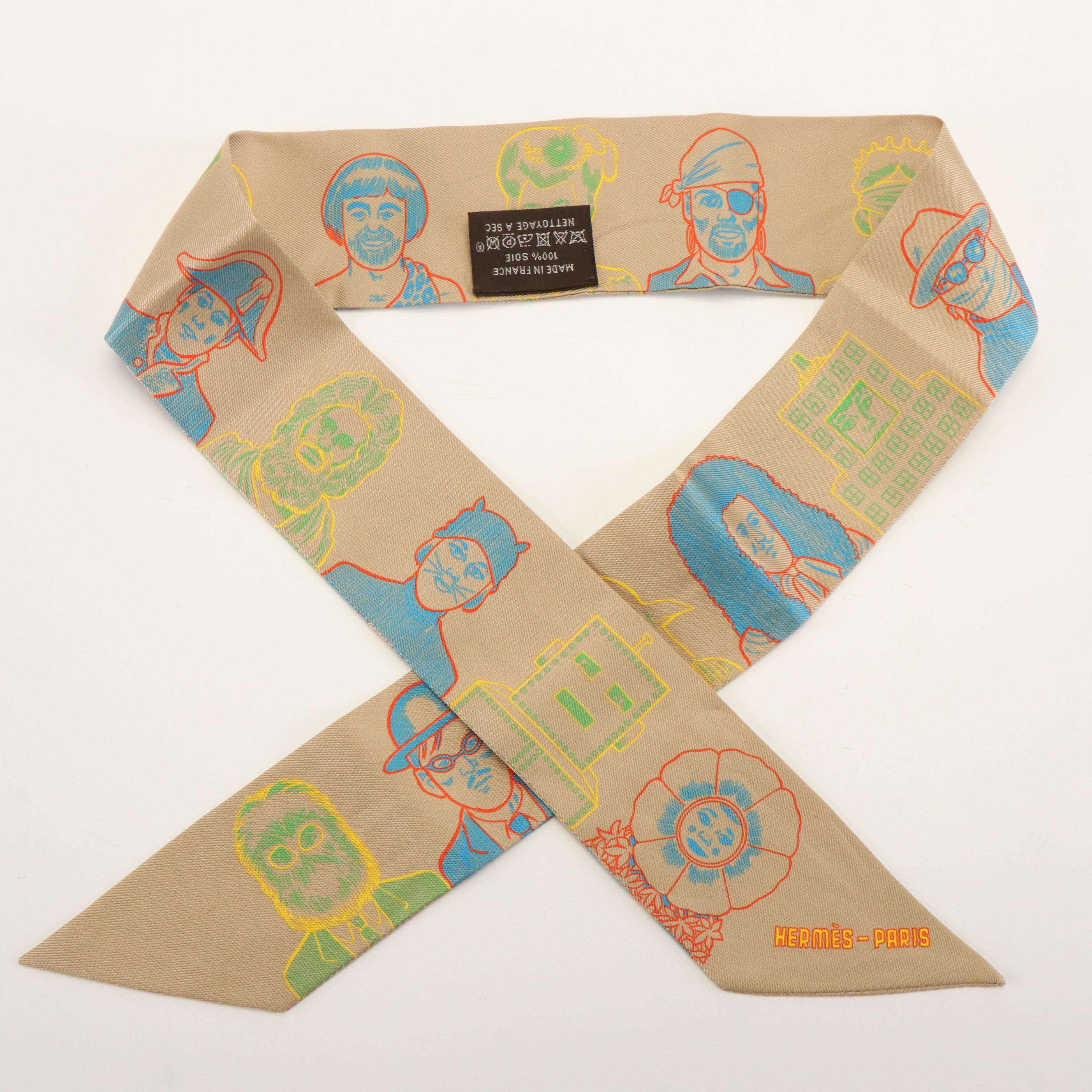 Hermès "Dress Code" Silk Twilly