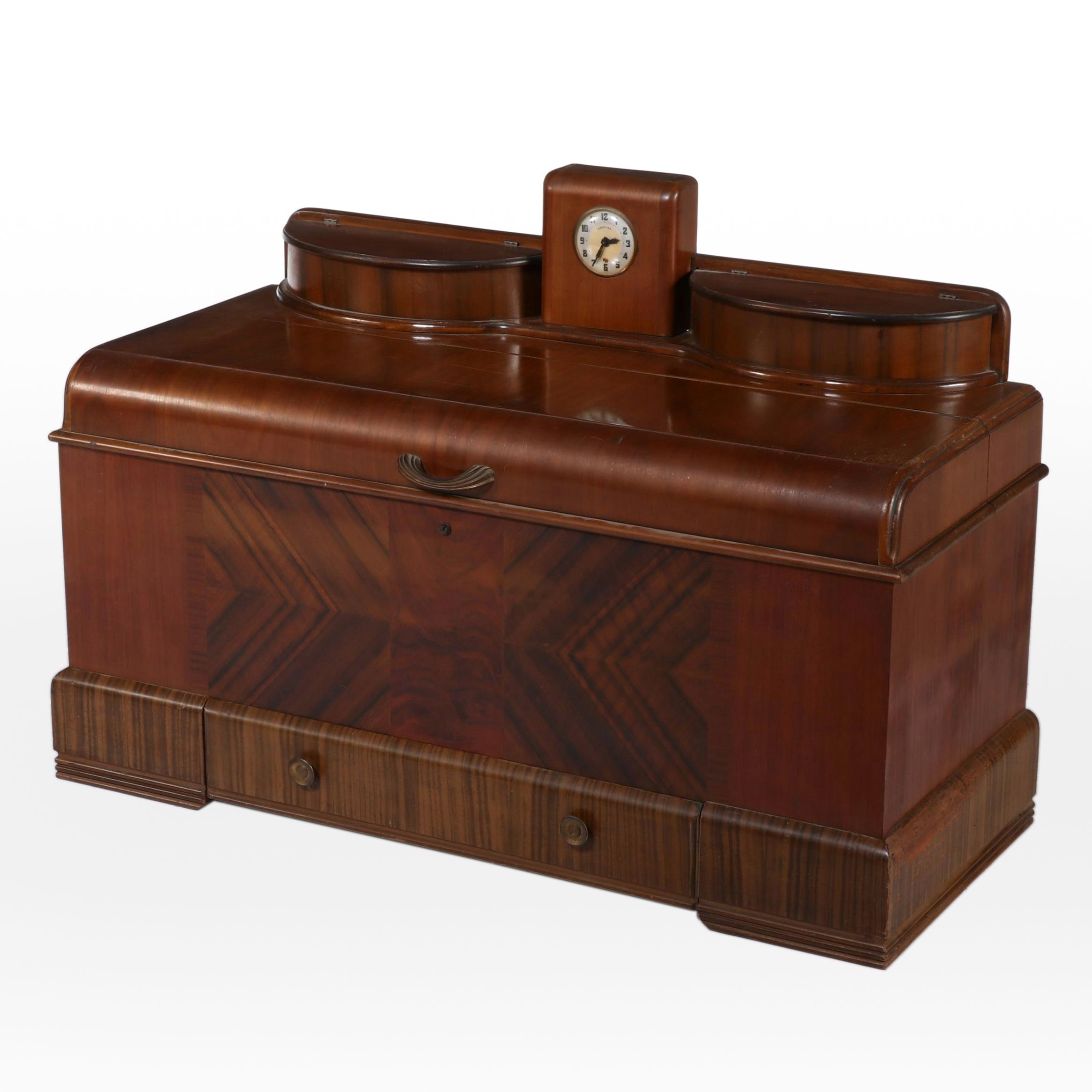 Ed Roos Company Cedar Chest with Drawers and Clock, Mid-20th Century