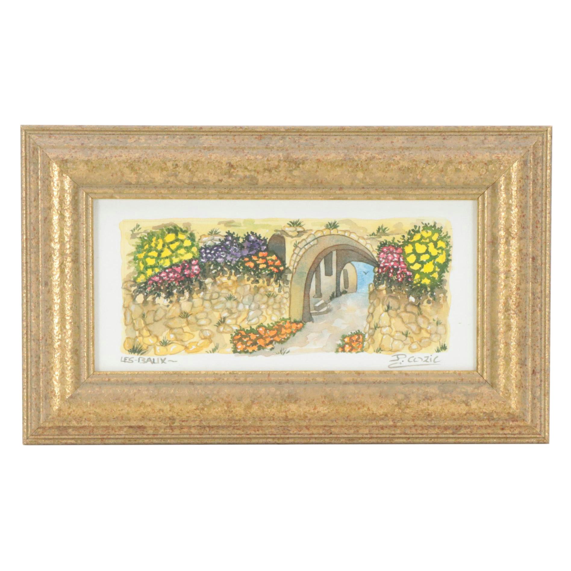 Landscape Watercolor Painting "Les Balix"