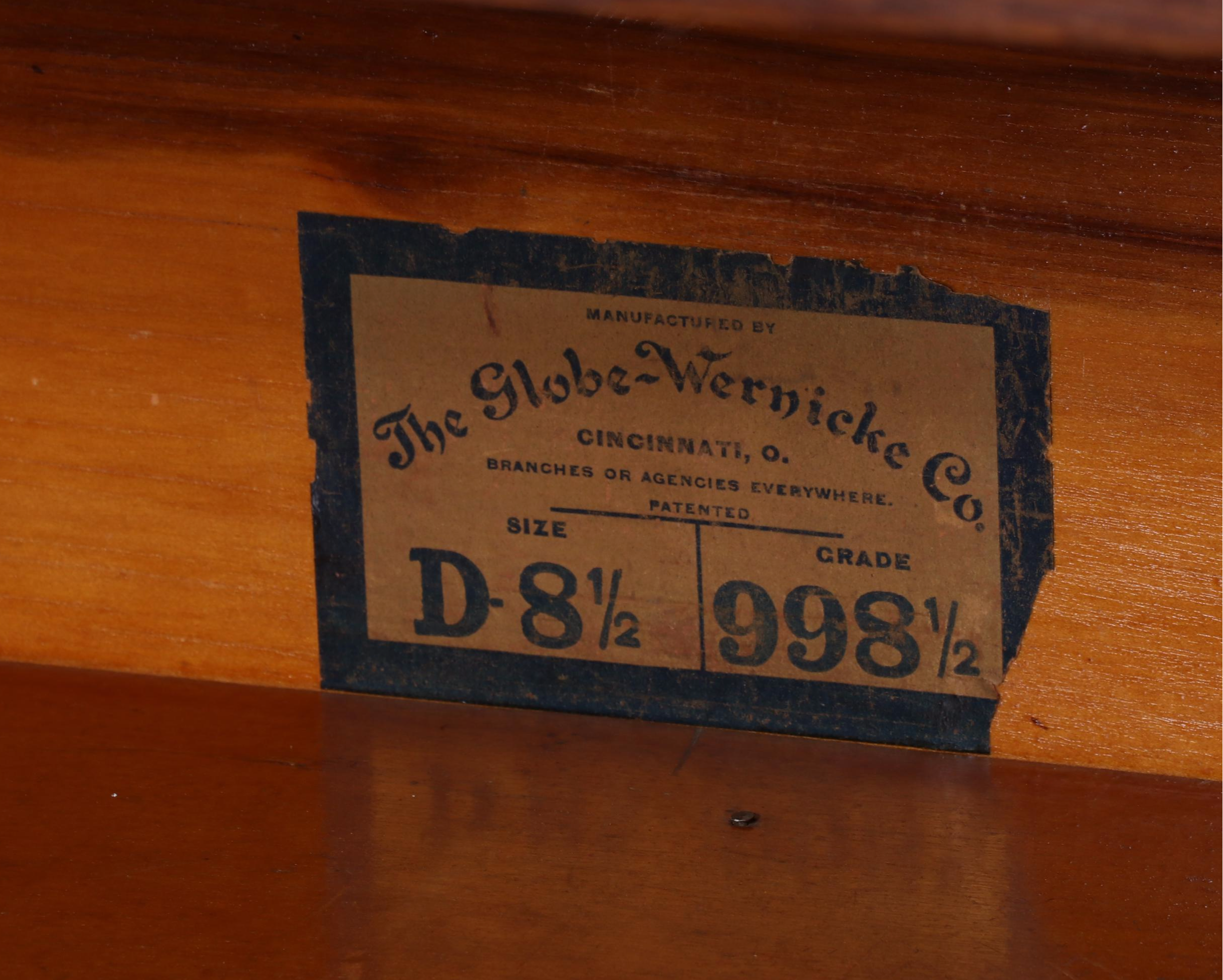 Globe-Wernicke Quartersawn Oak Three-Stack Barrister's Bookcase w/ Base Drawer