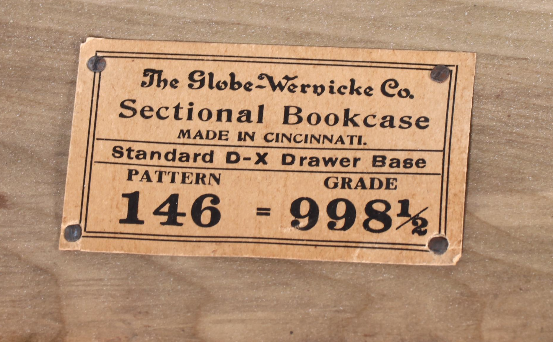 Globe-Wernicke Quartersawn Oak Three-Stack Barrister's Bookcase w/ Base Drawer