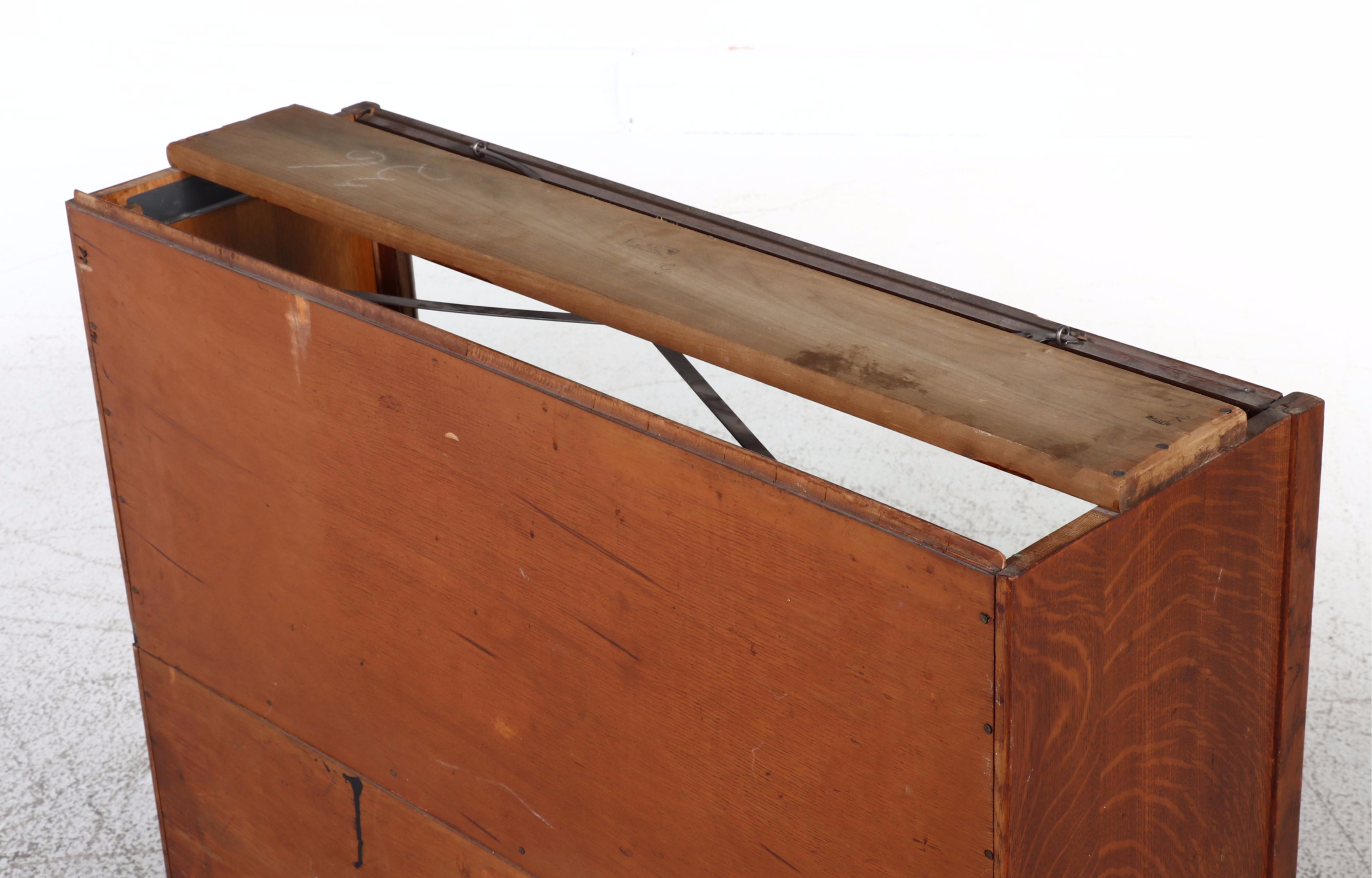 Globe-Wernicke Quartersawn Oak Three-Stack Barrister's Bookcase w/ Base Drawer