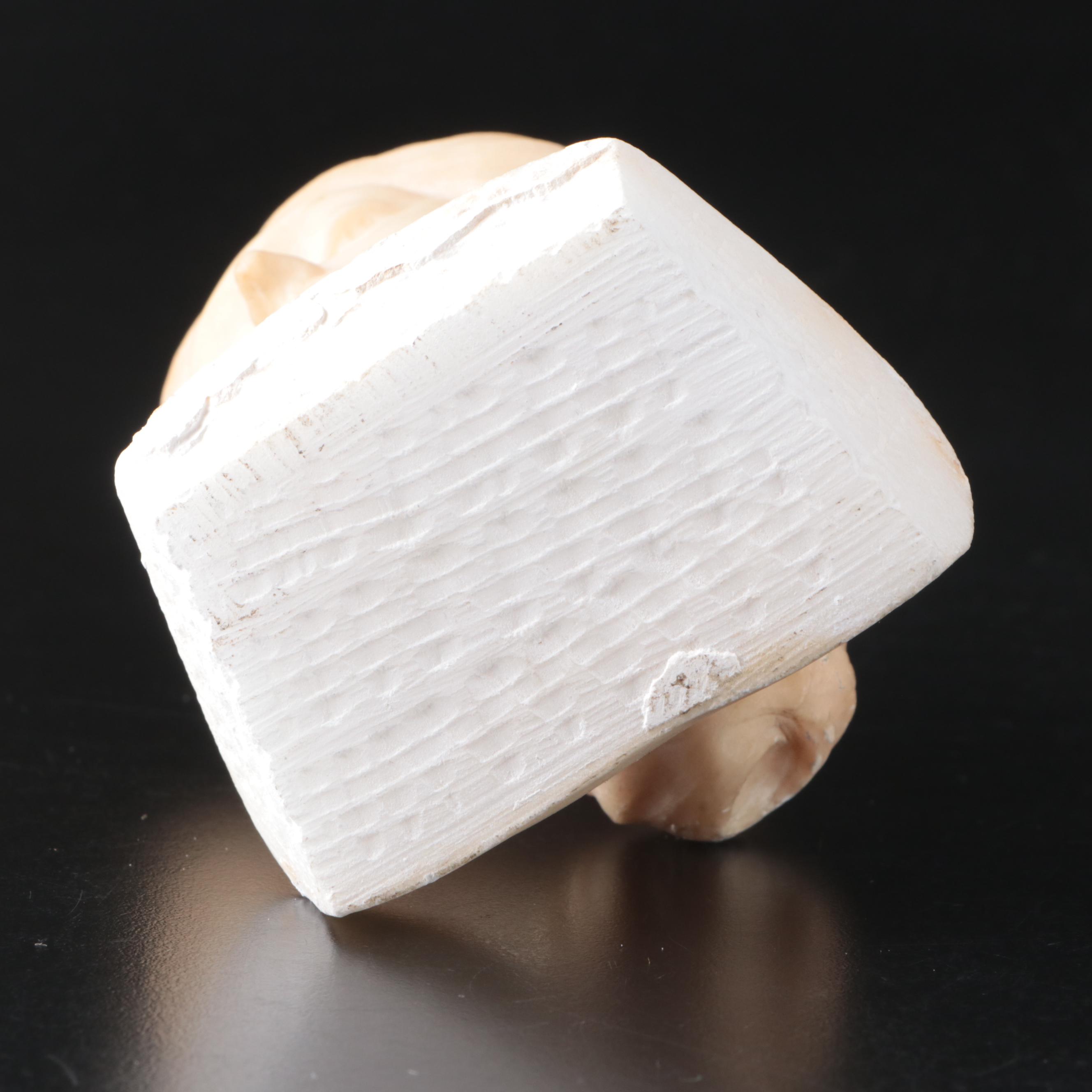 Art Nouveau Style Carved Stone Busts and Olive Wood Letter Opener