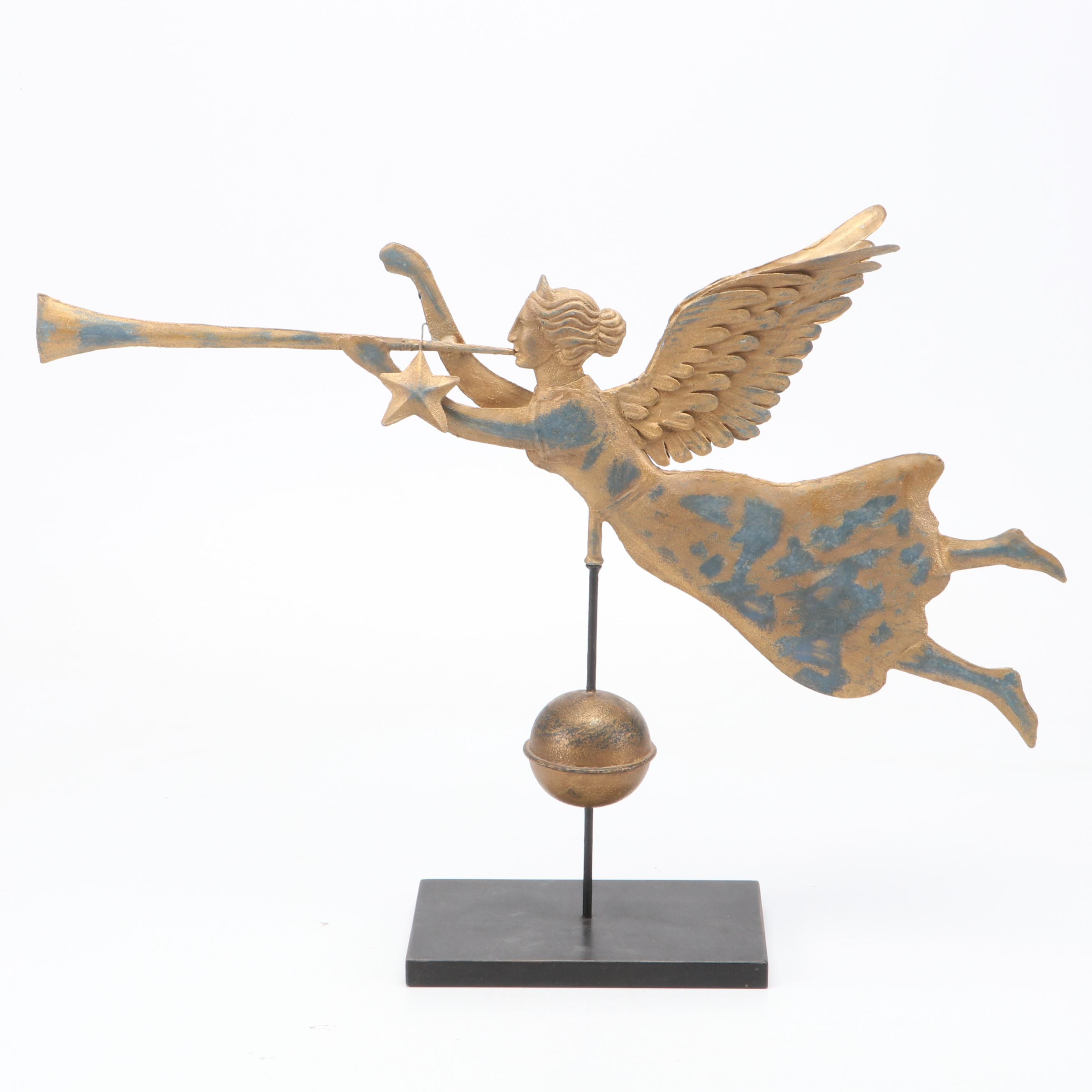 Americana Folk Art Angel Weather Vane Topper