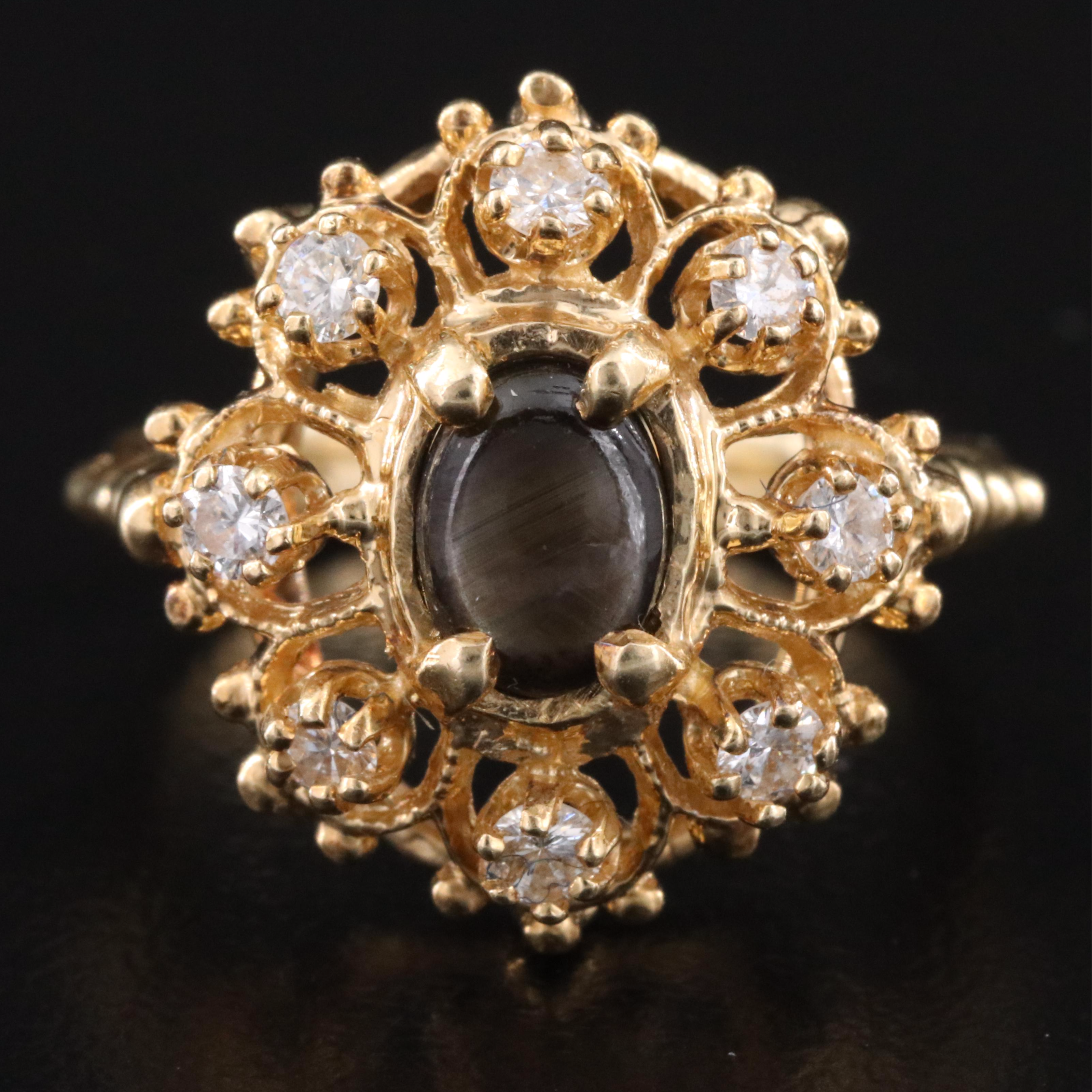 14K Sapphire and Diamond Ring