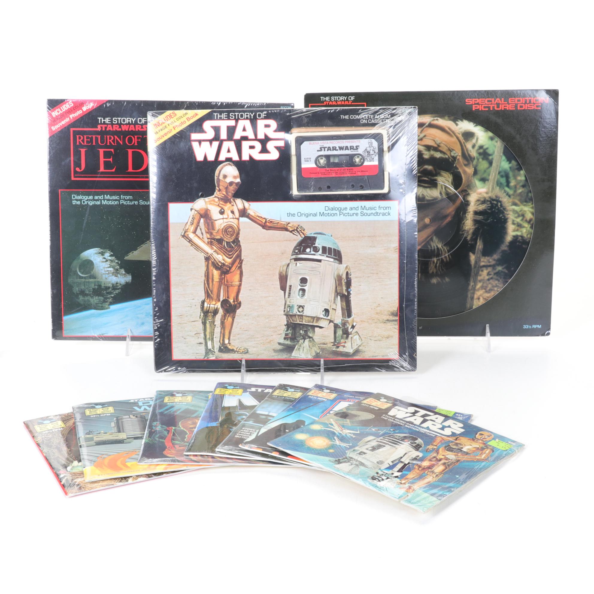 Star Wars Soundtrack Records, Cassettes, and Read-Along Stories on Vinyl