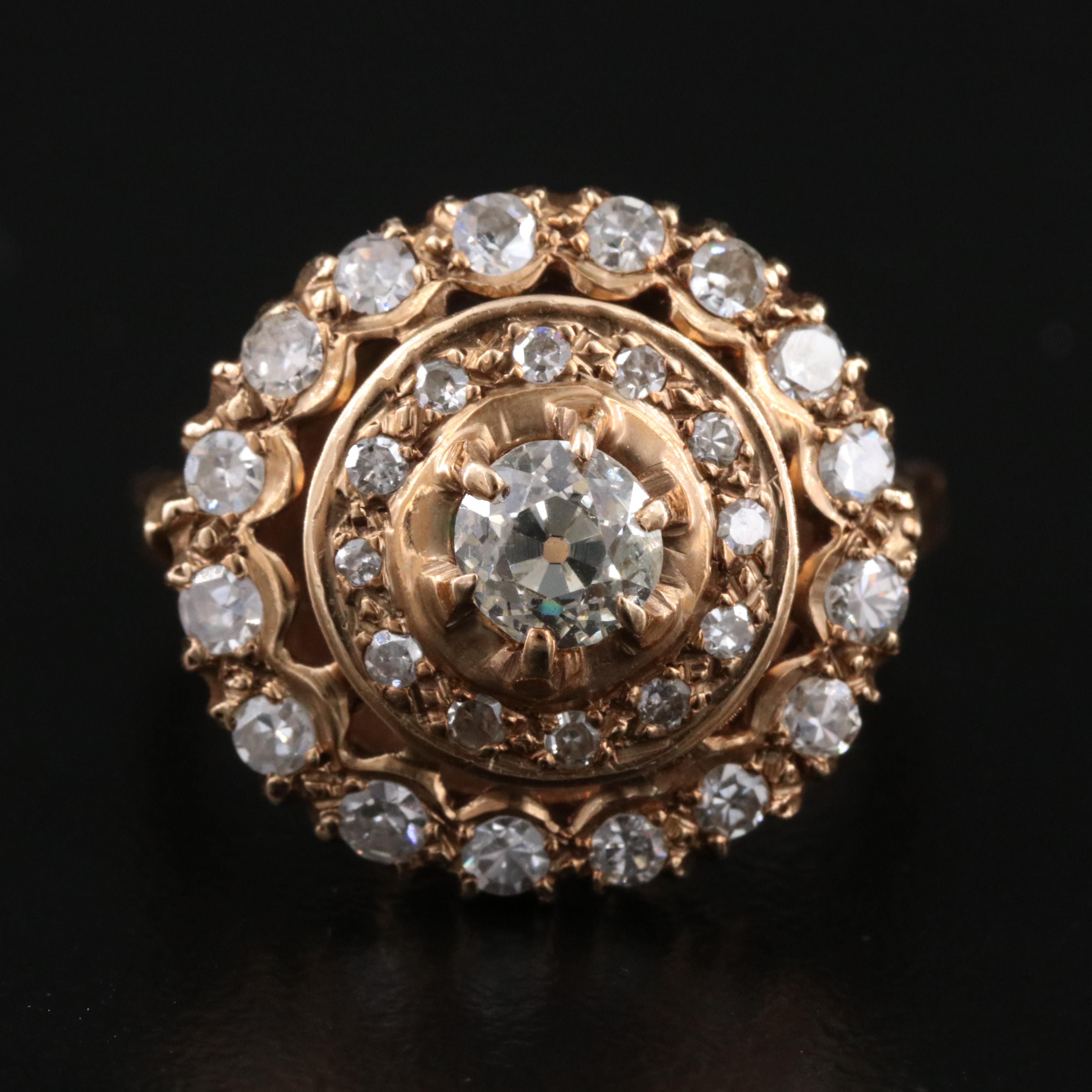 Vintage 14K 1.10 CTW Diamond Ring
