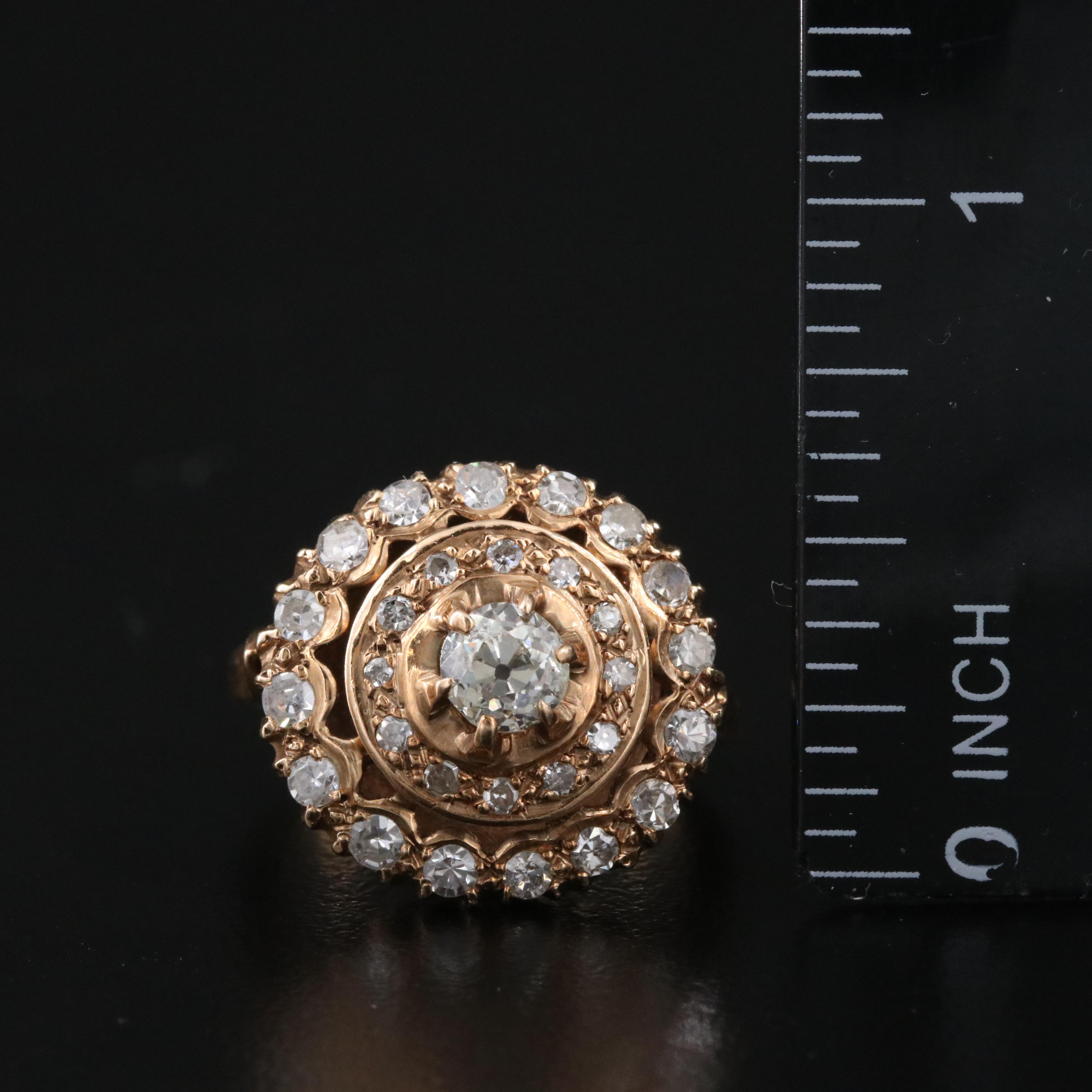 Vintage 14K 1.10 CTW Diamond Ring