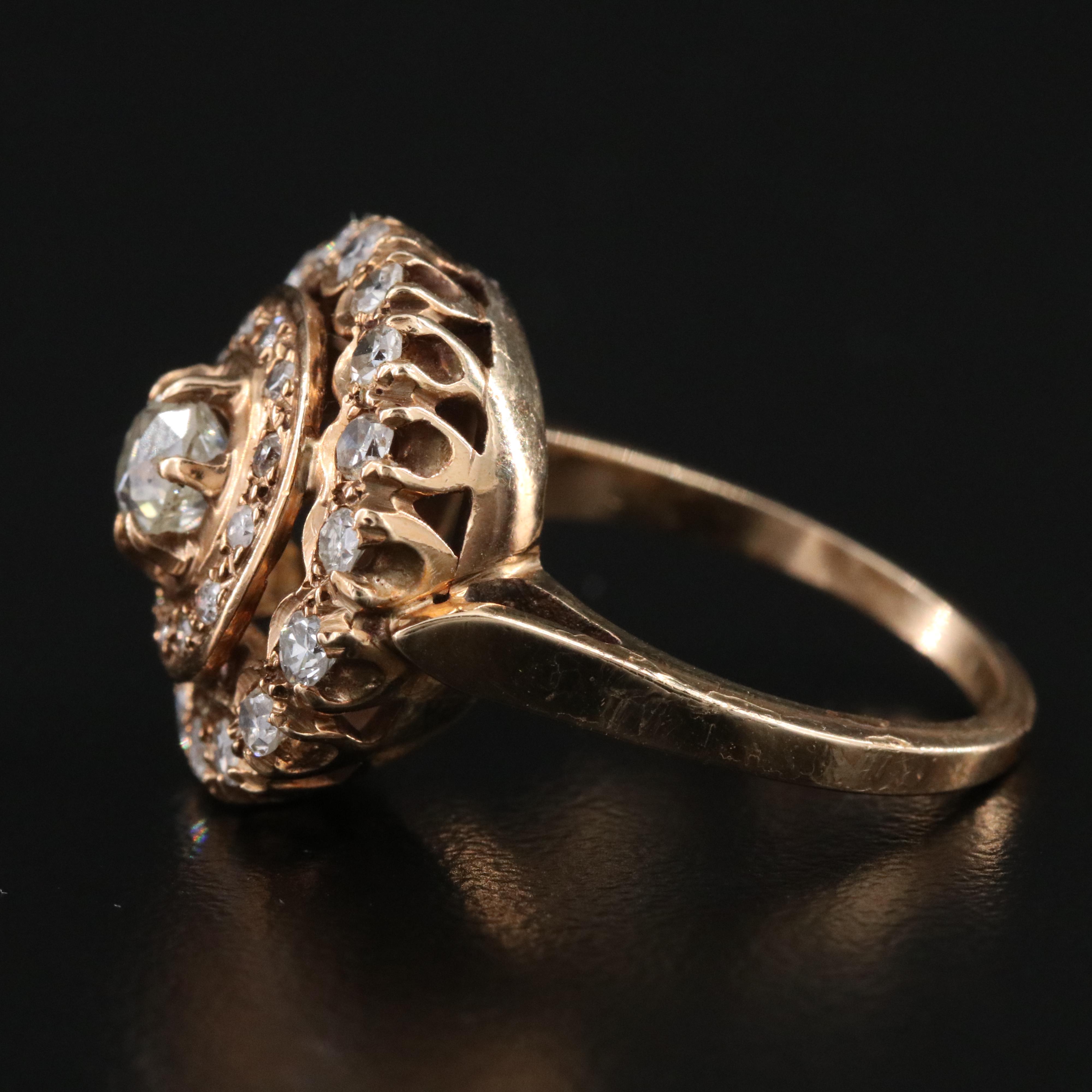 Vintage 14K 1.10 CTW Diamond Ring