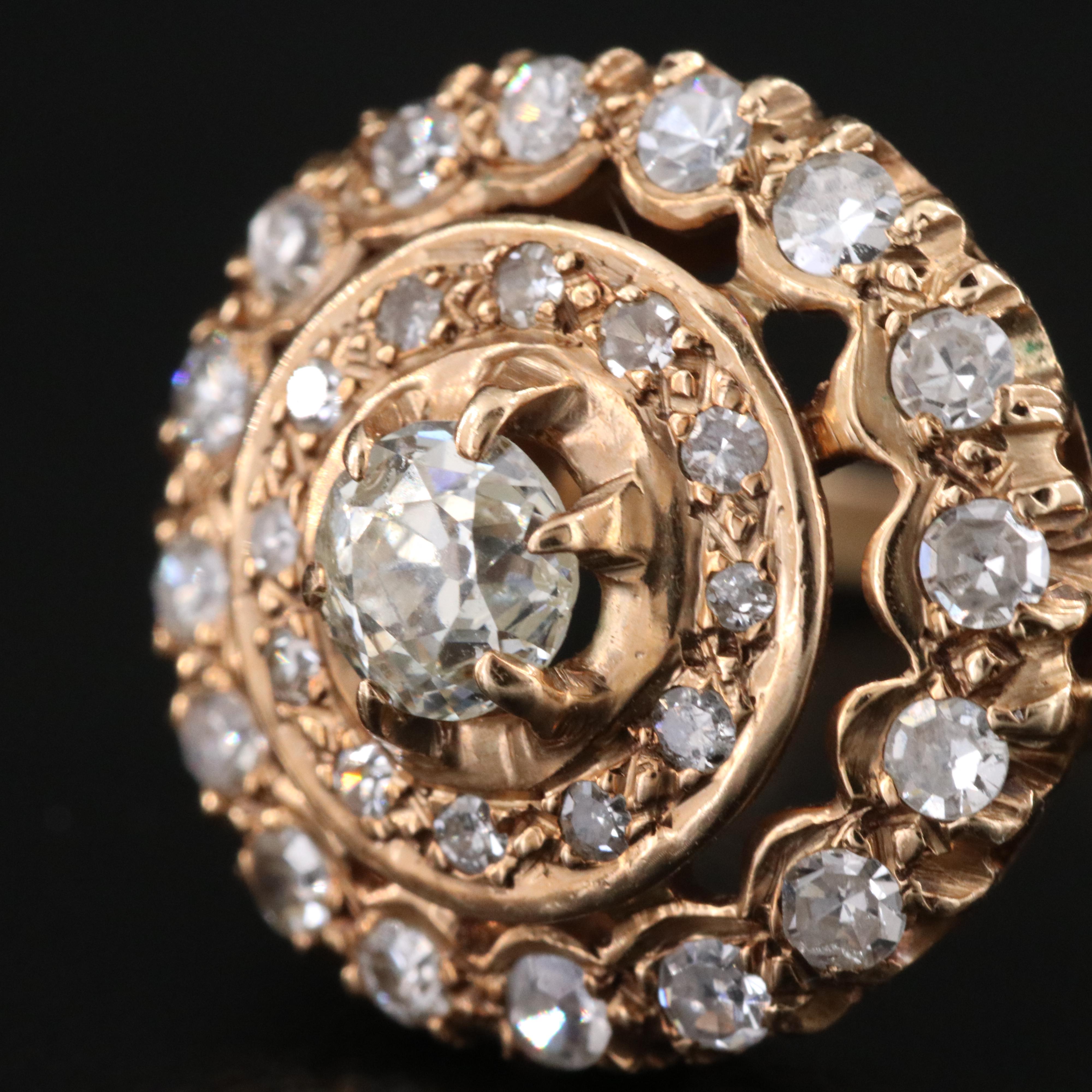 Vintage 14K 1.10 CTW Diamond Ring