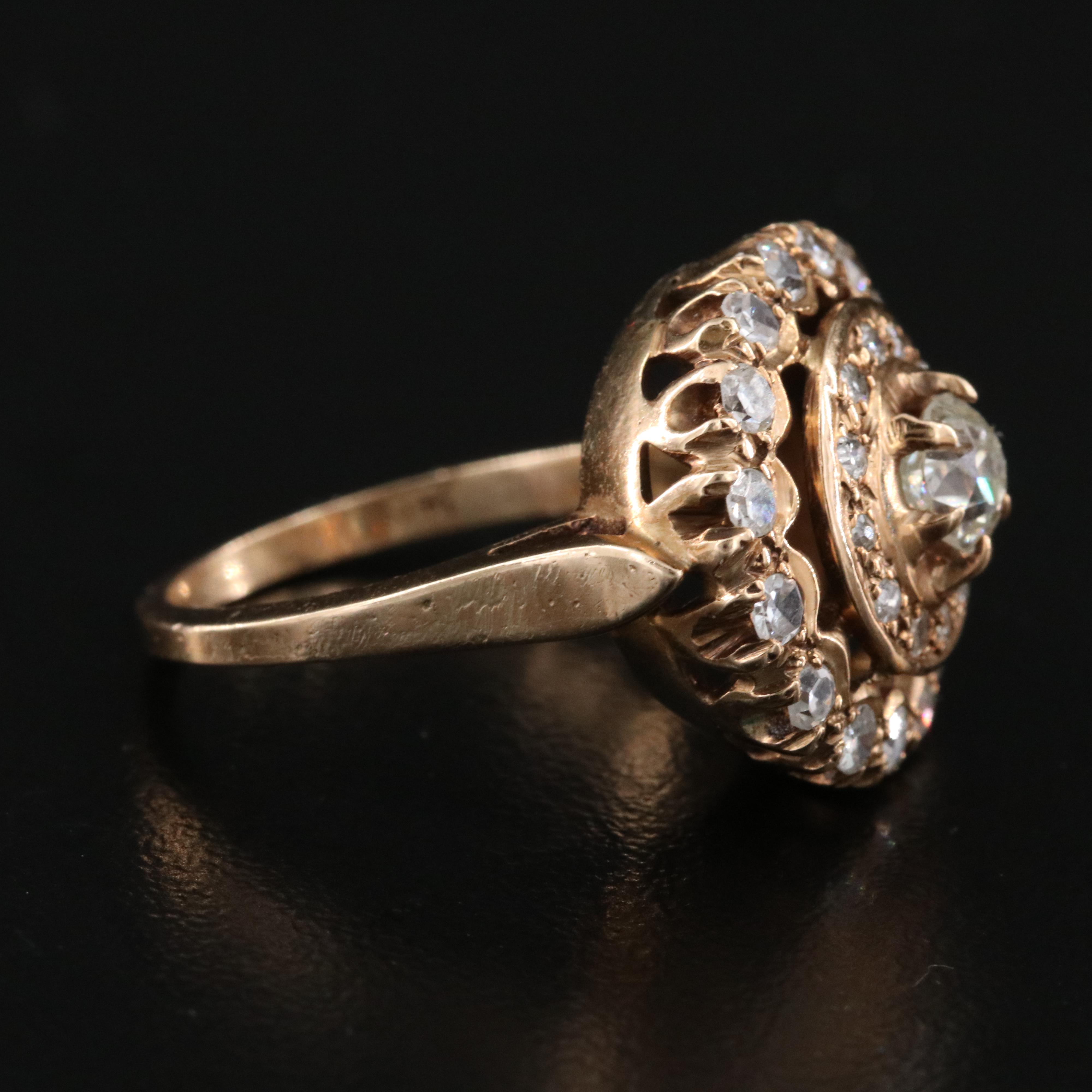 Vintage 14K 1.10 CTW Diamond Ring