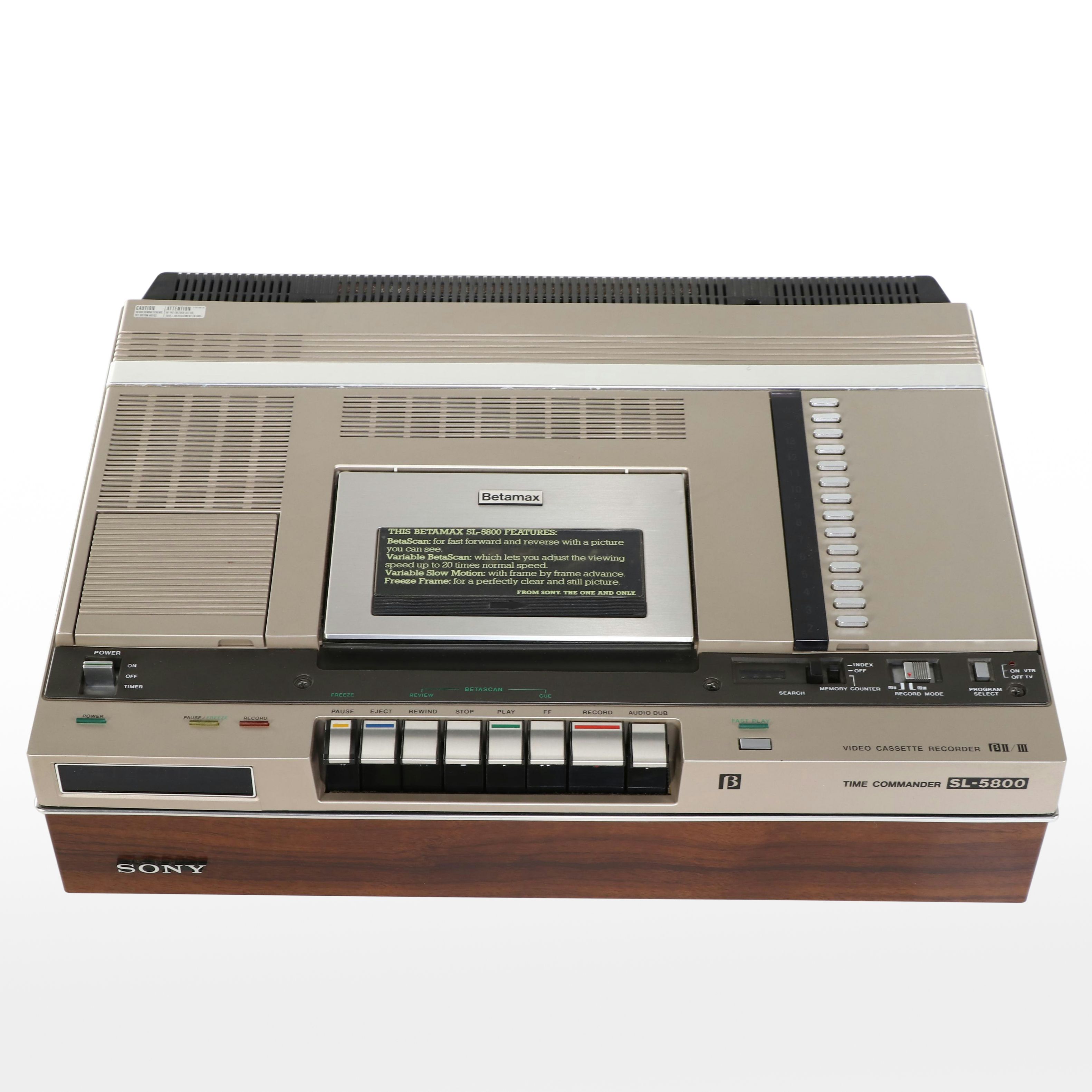 Sony Betamax Time Commander SL-5800 Video Cassette Recorder, 1980