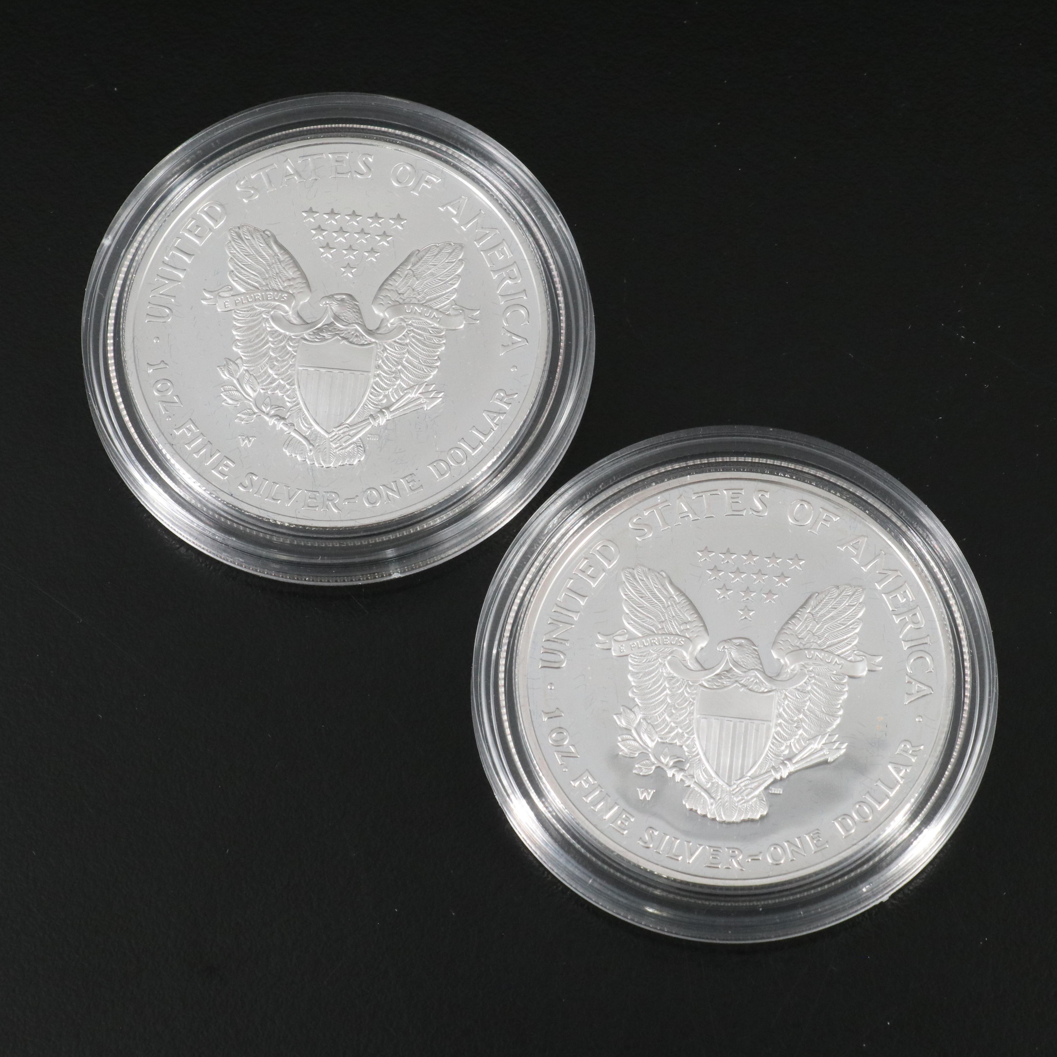 Four Proof American Silver Eagle Bullion Coins, 4 Troy Oz. of Silver
