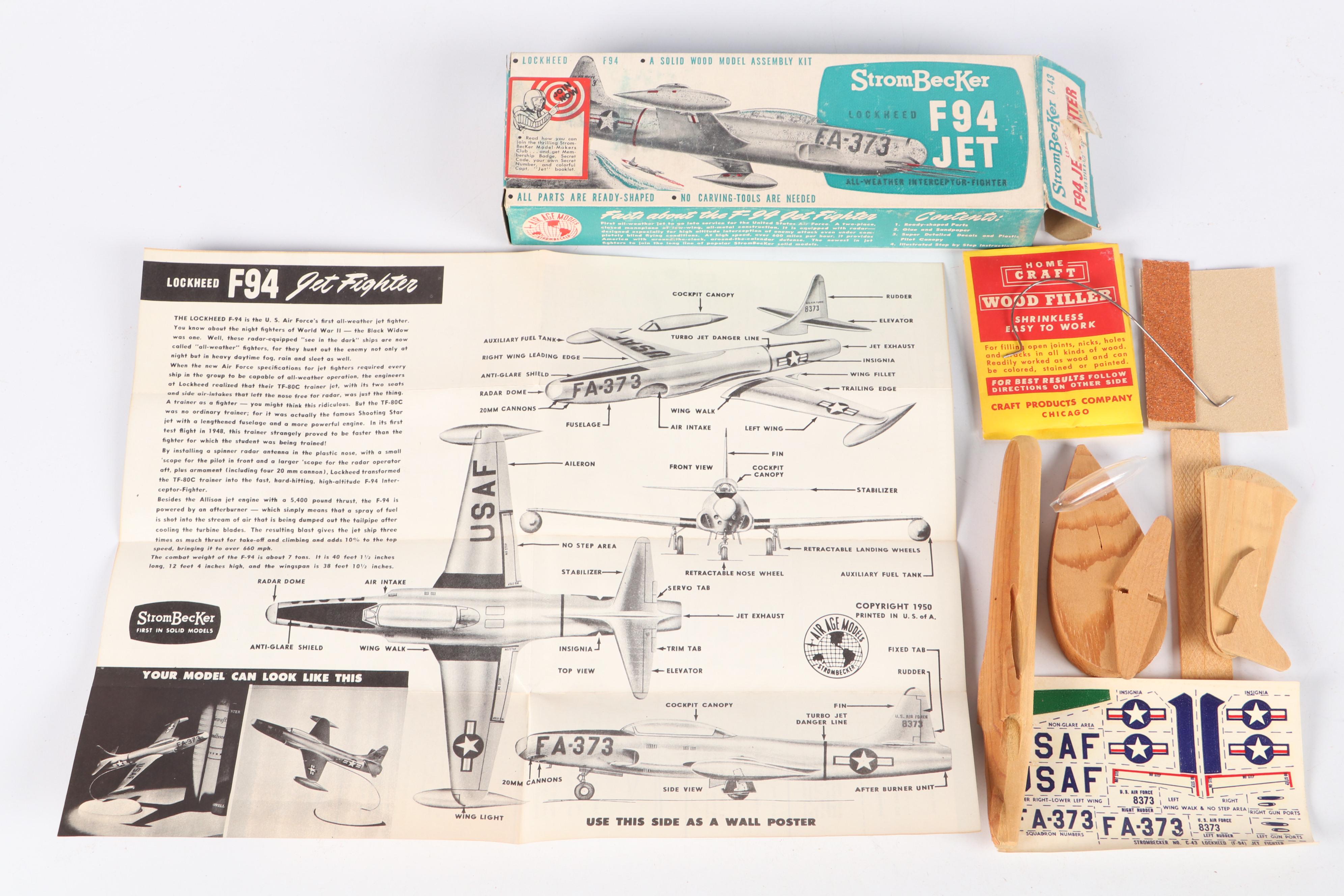 StromBecker "Lockheed F94 Jet Fighter" and More Airplane Model Kits