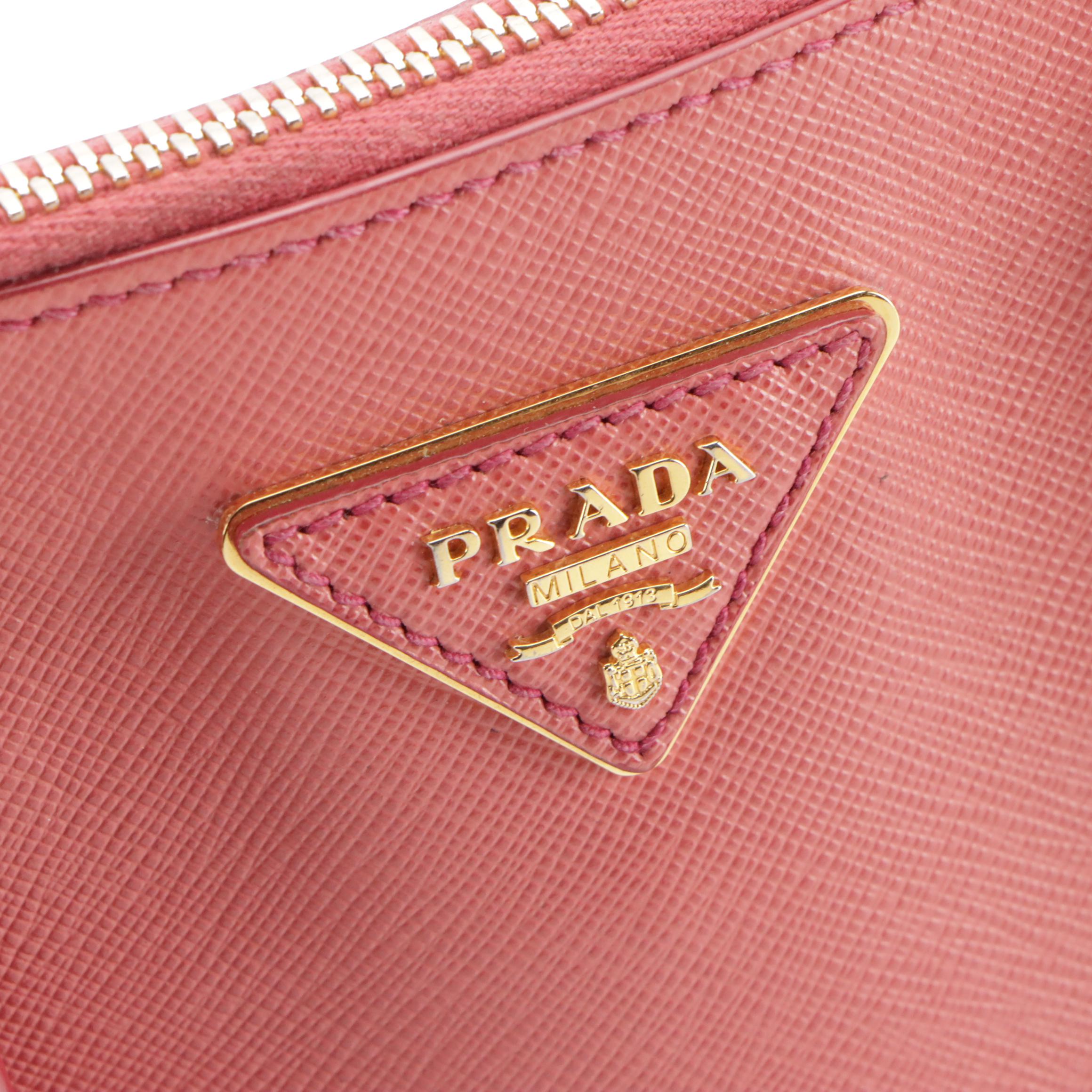 Prada Pink Saffiano Leather Domed Two-Way Satchel