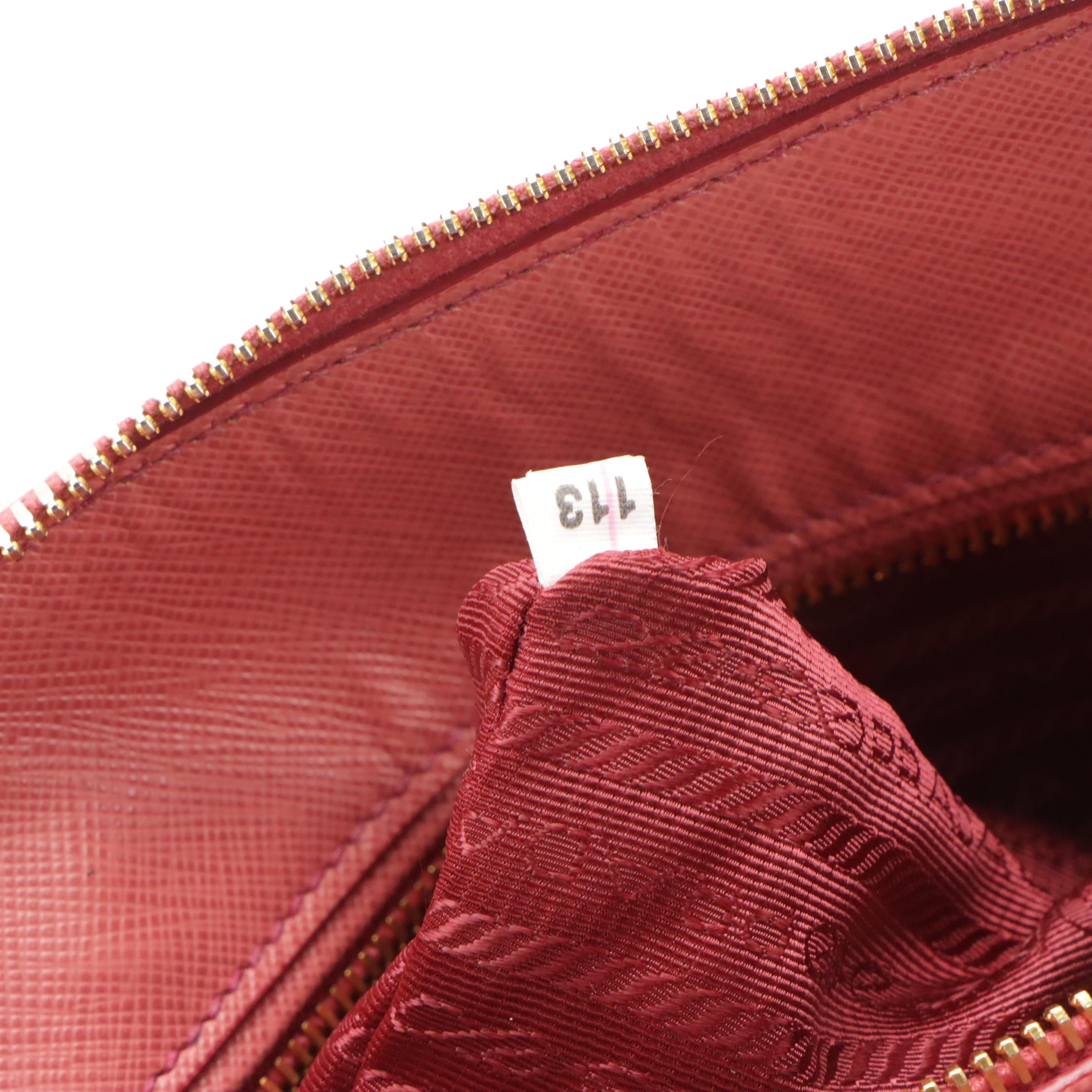 Prada Pink Saffiano Leather Domed Two-Way Satchel