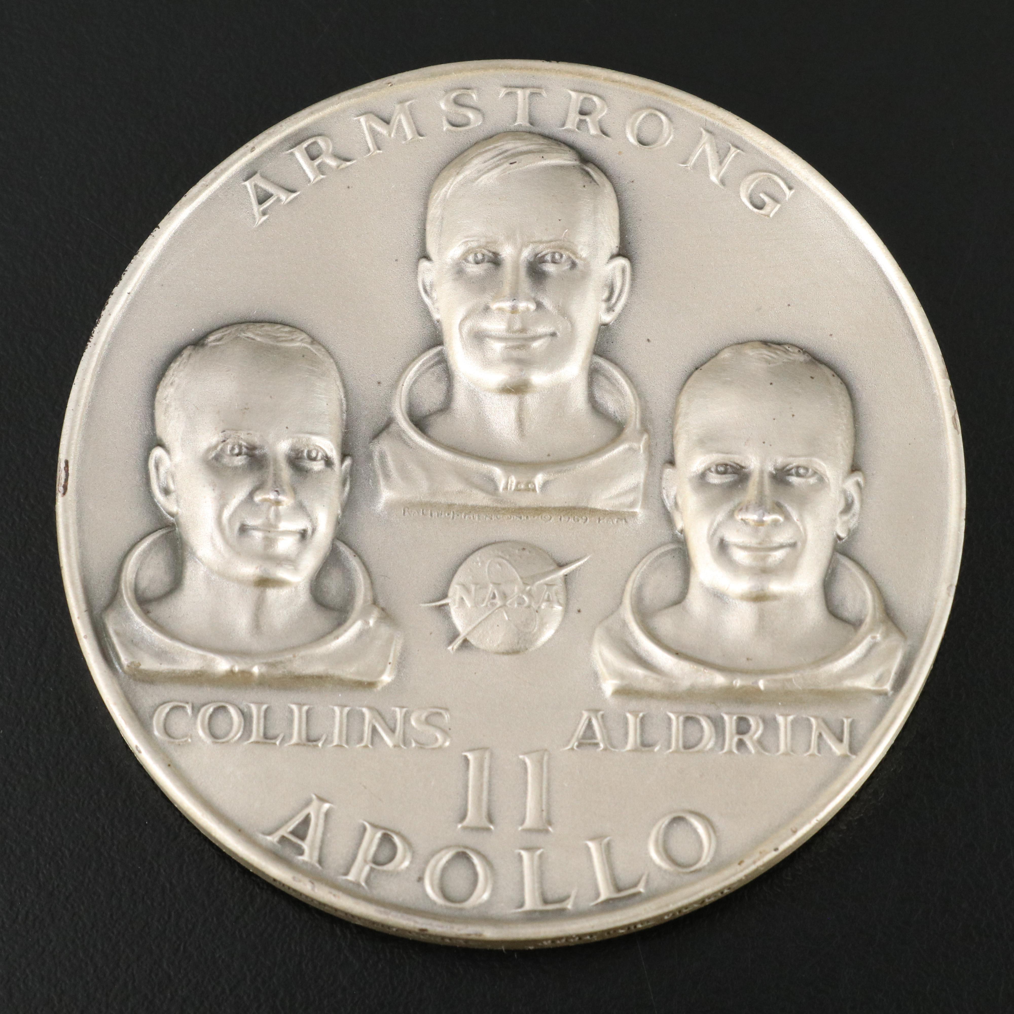 "Man's First Lunar Landing" Commemorative 4.6-Troy Oz. Fine Silver Medal