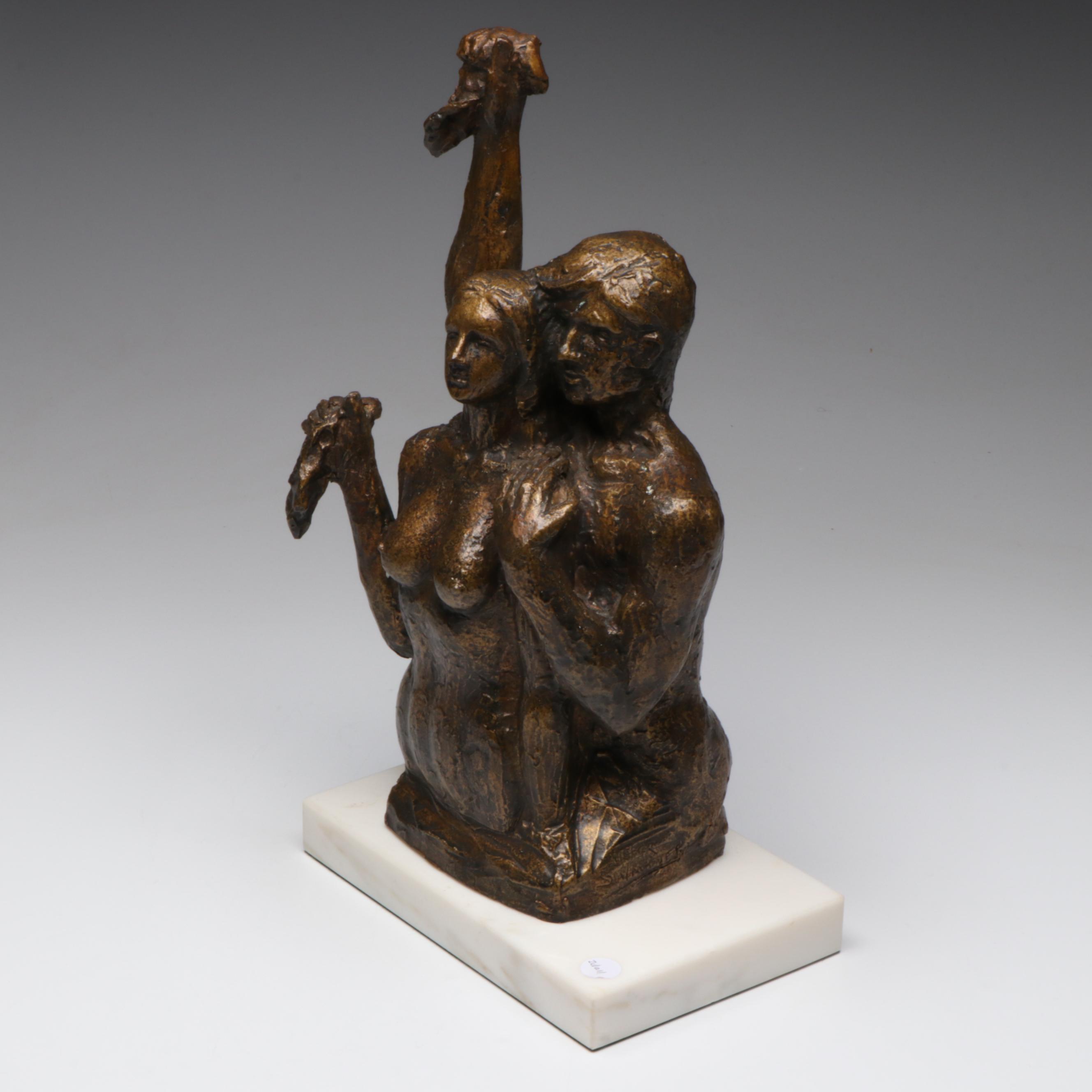 Victor Salmones Patinated Bronze Nude Figures