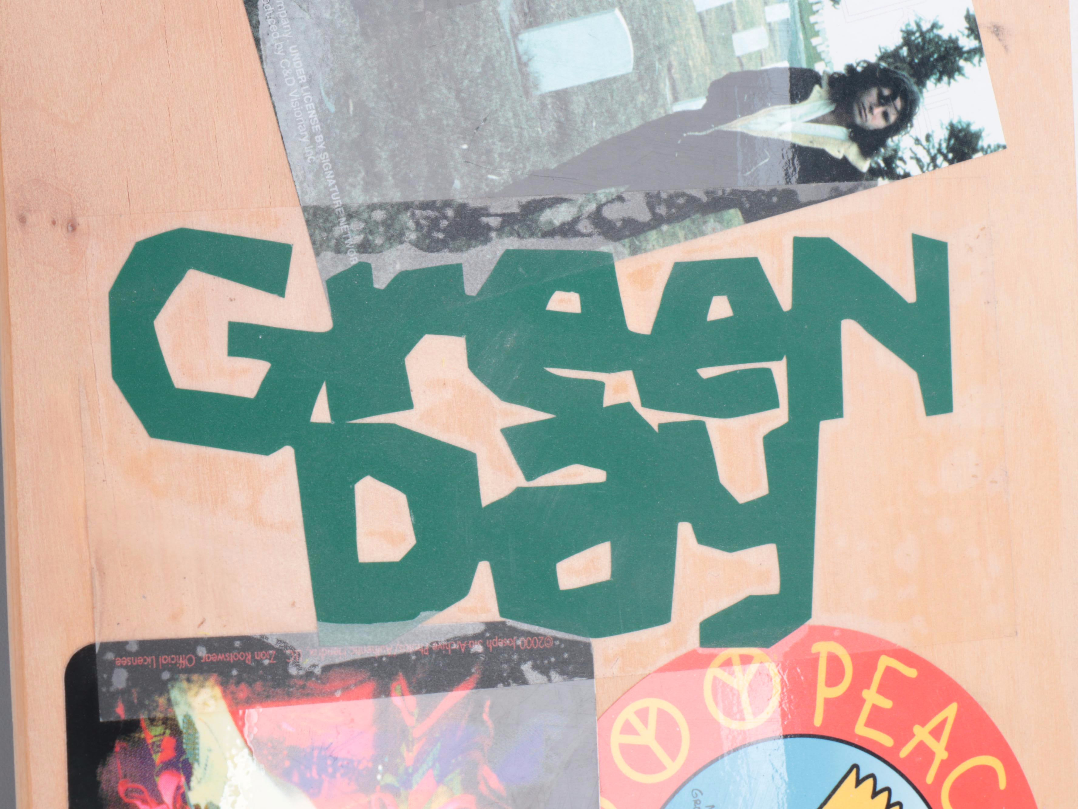 Rocket Power Maple Skateboard with Simpsons, Green Day, and Other Stickers