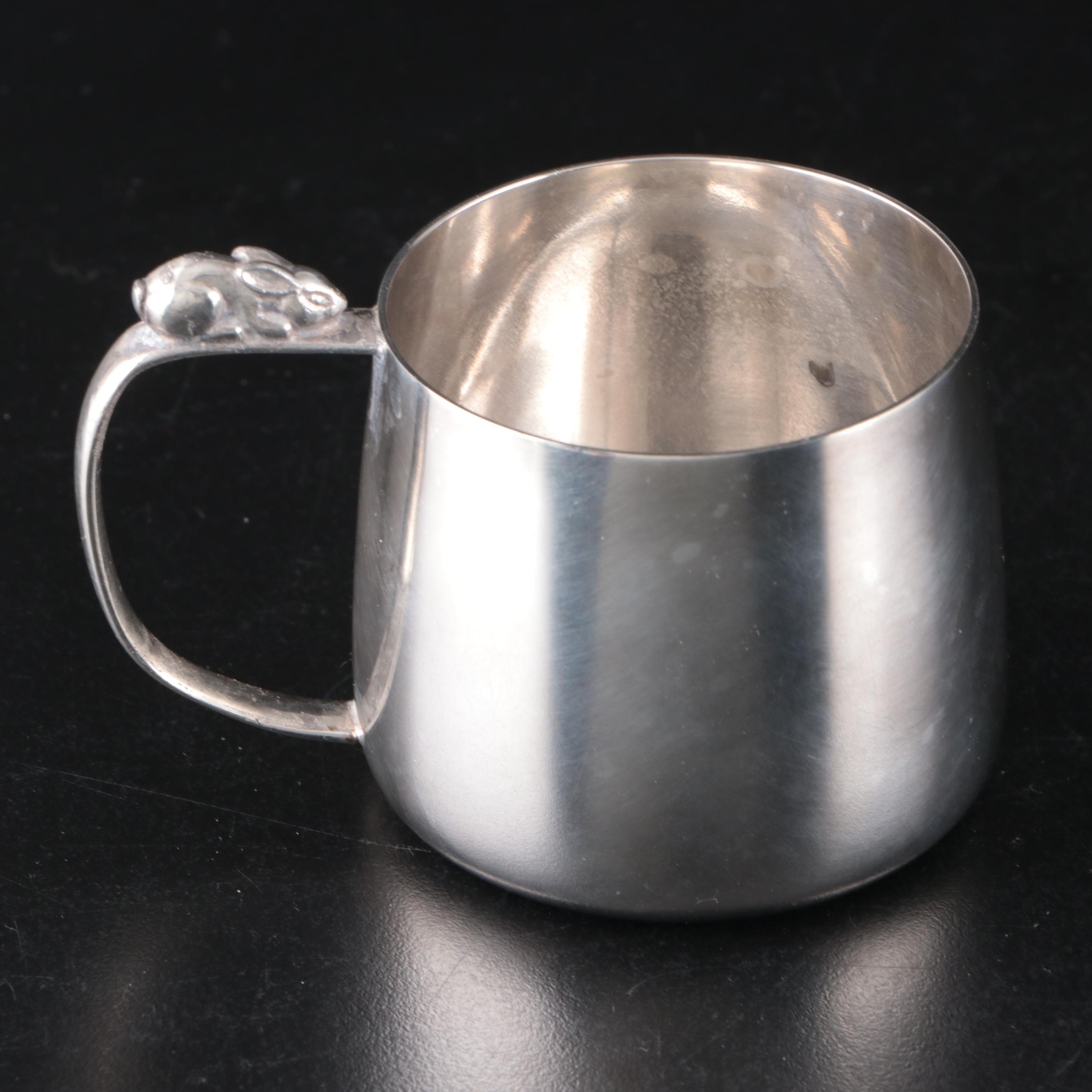 Empire Sterling Silver Porringer with Silver Plate Baby Cup and Ornament
