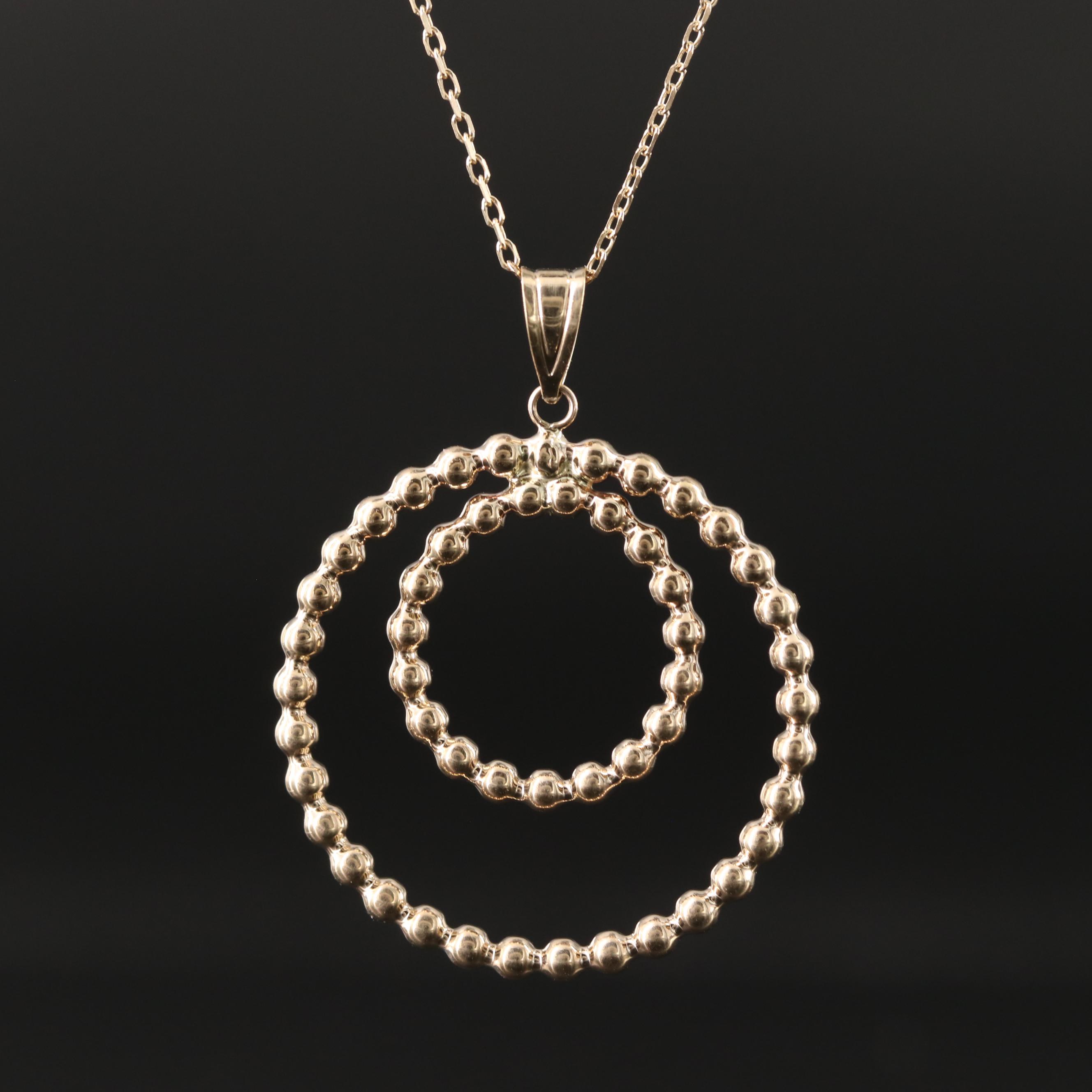 10K Circle Pendant Necklace