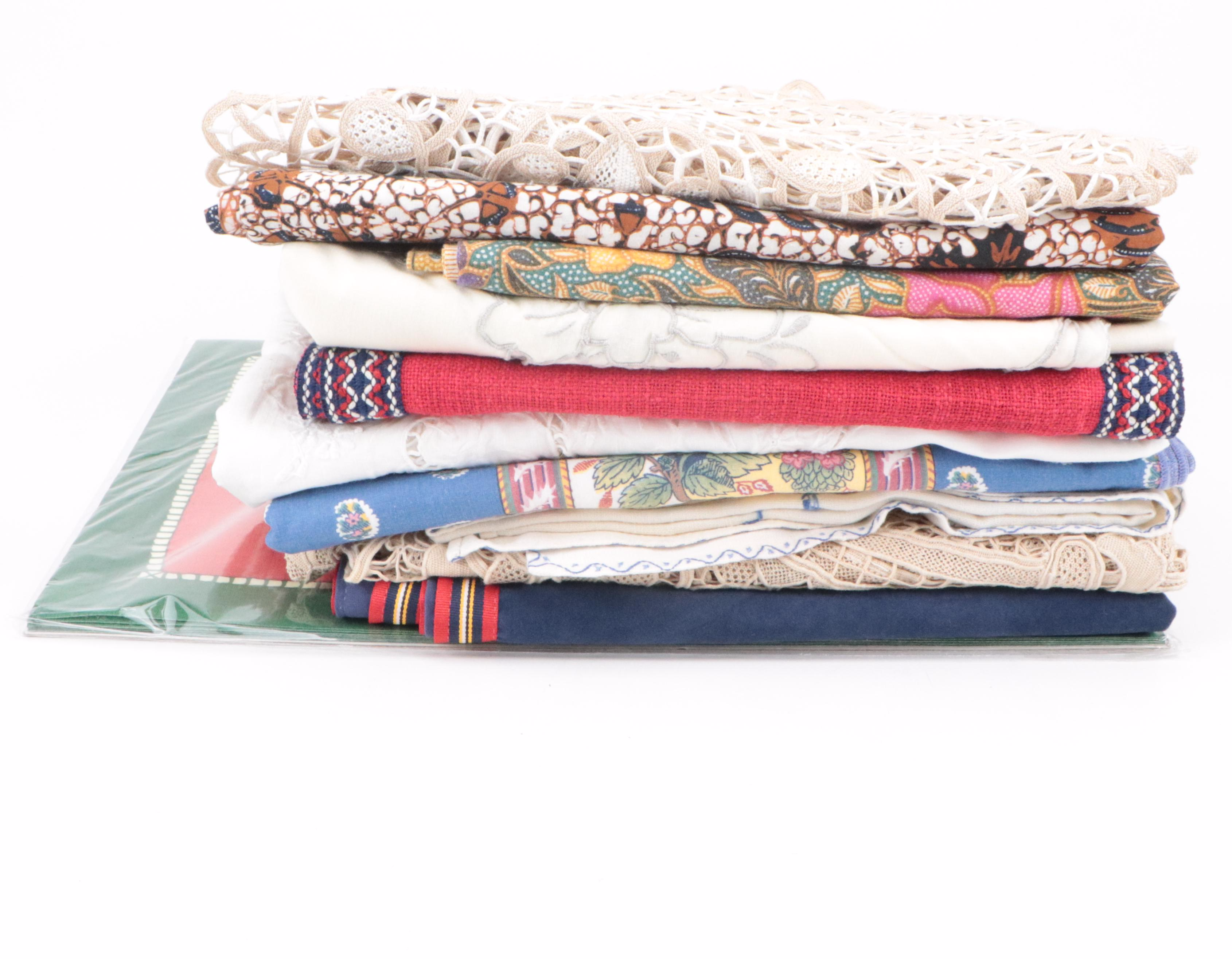 Batik, Lace, and Other Table Linens, Mid to Late 20th Century