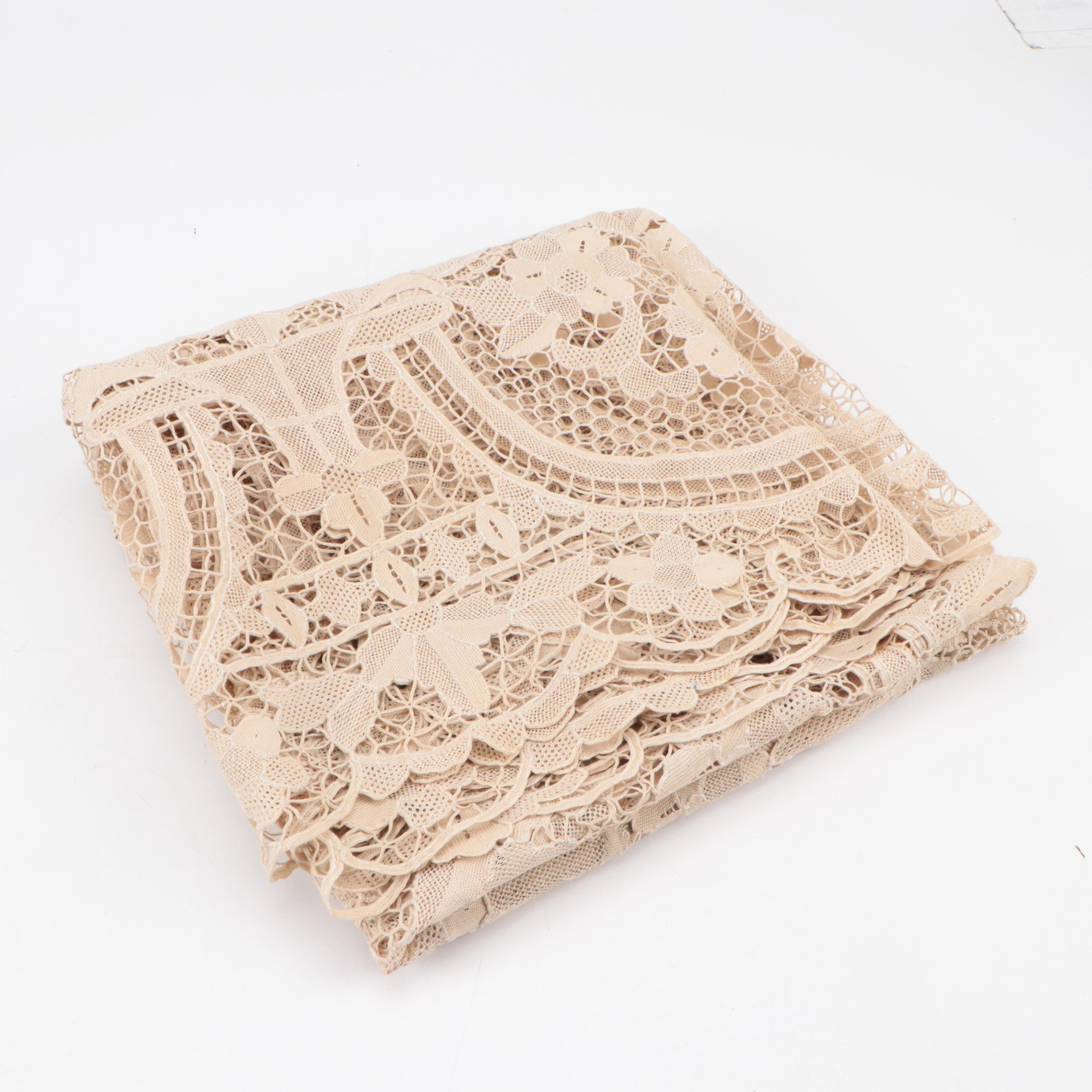 Batik, Lace, and Other Table Linens, Mid to Late 20th Century