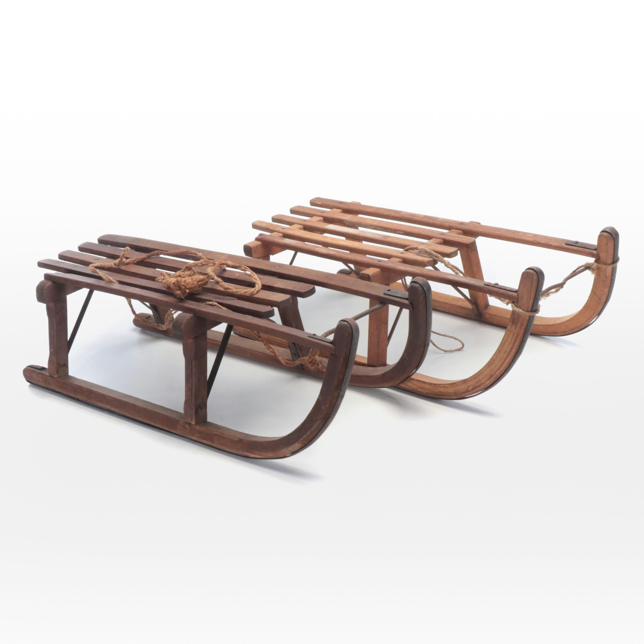 Davos Swiss and Other Wooden Sled, Early to Mid-20th Century