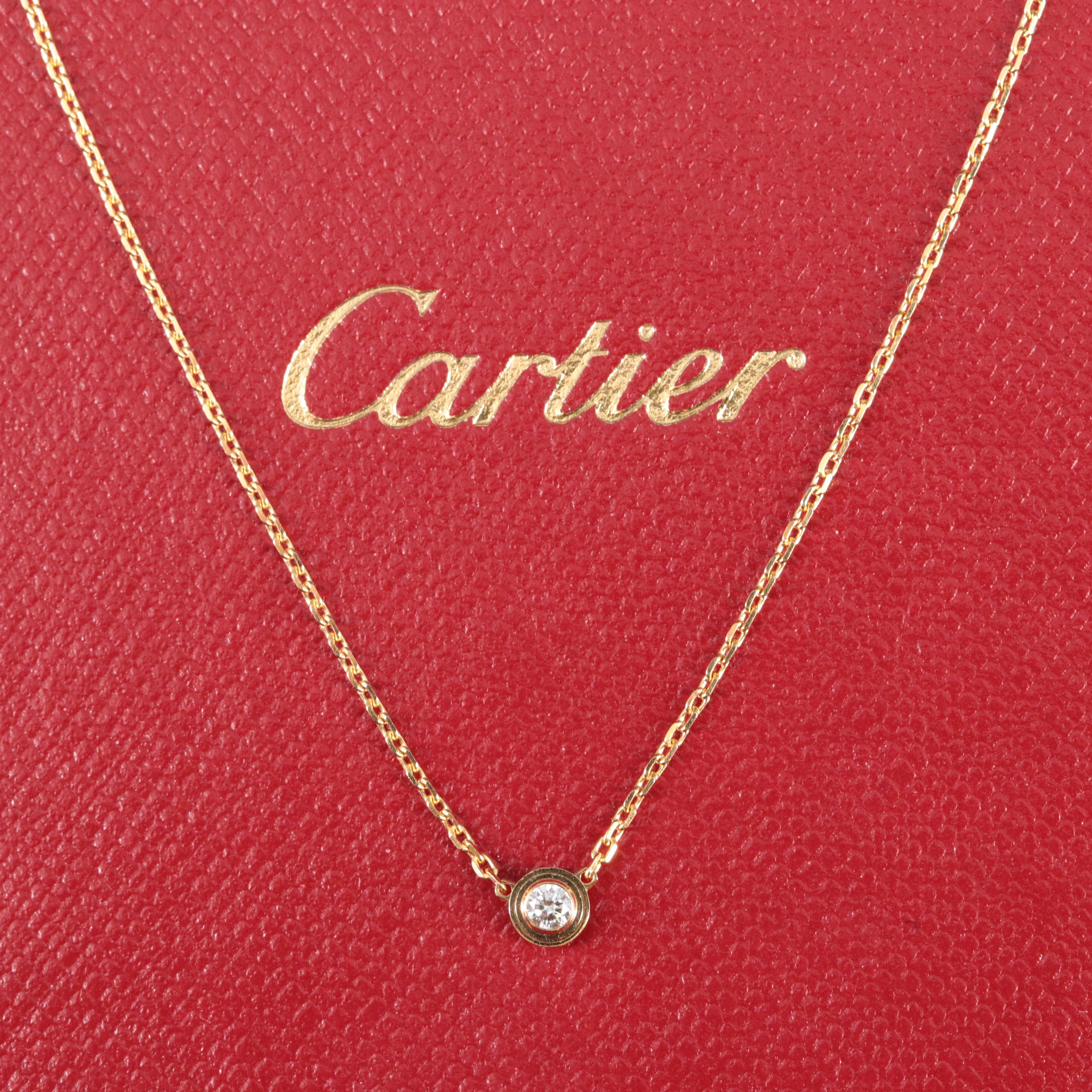 Cartier D'Amour 18K Diamond Solitaire Necklace