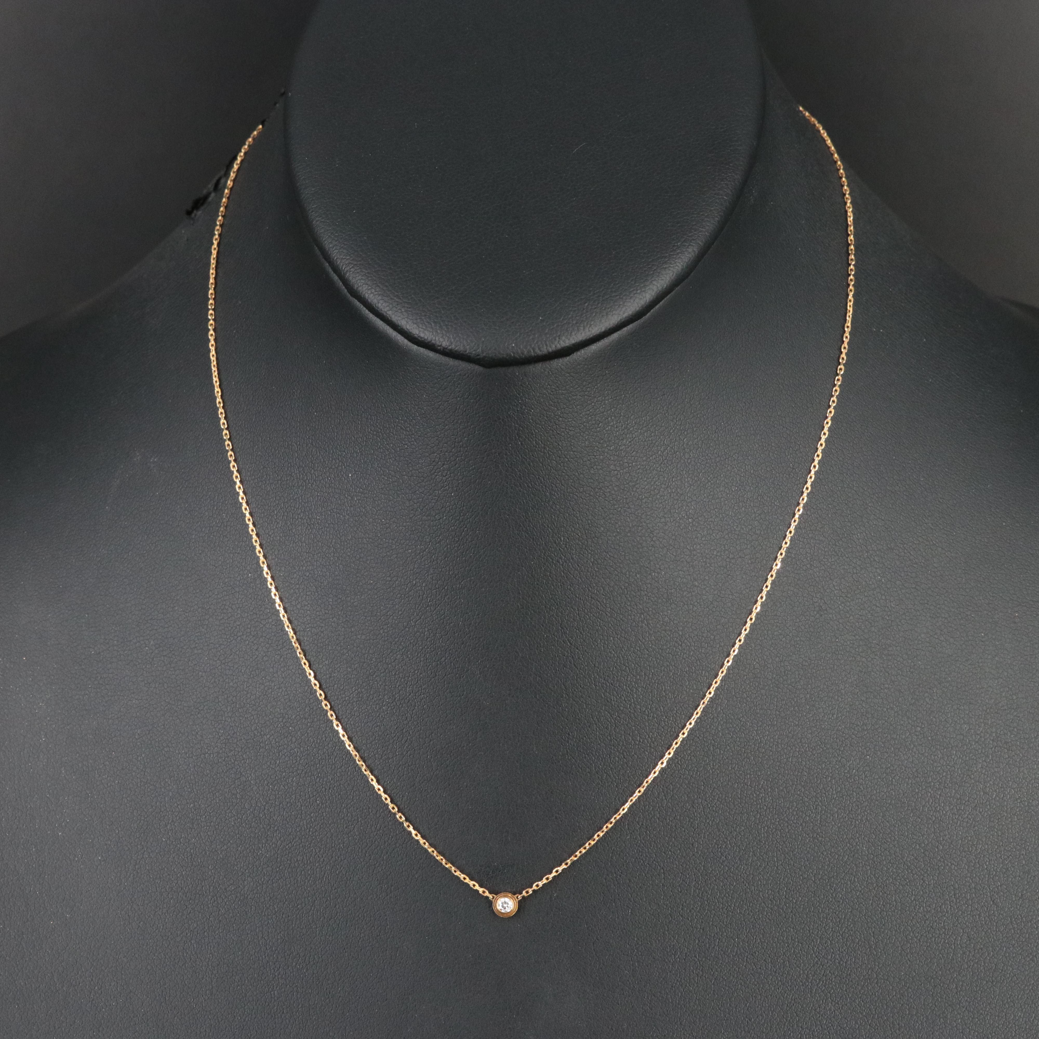 Cartier D'Amour 18K Diamond Solitaire Necklace