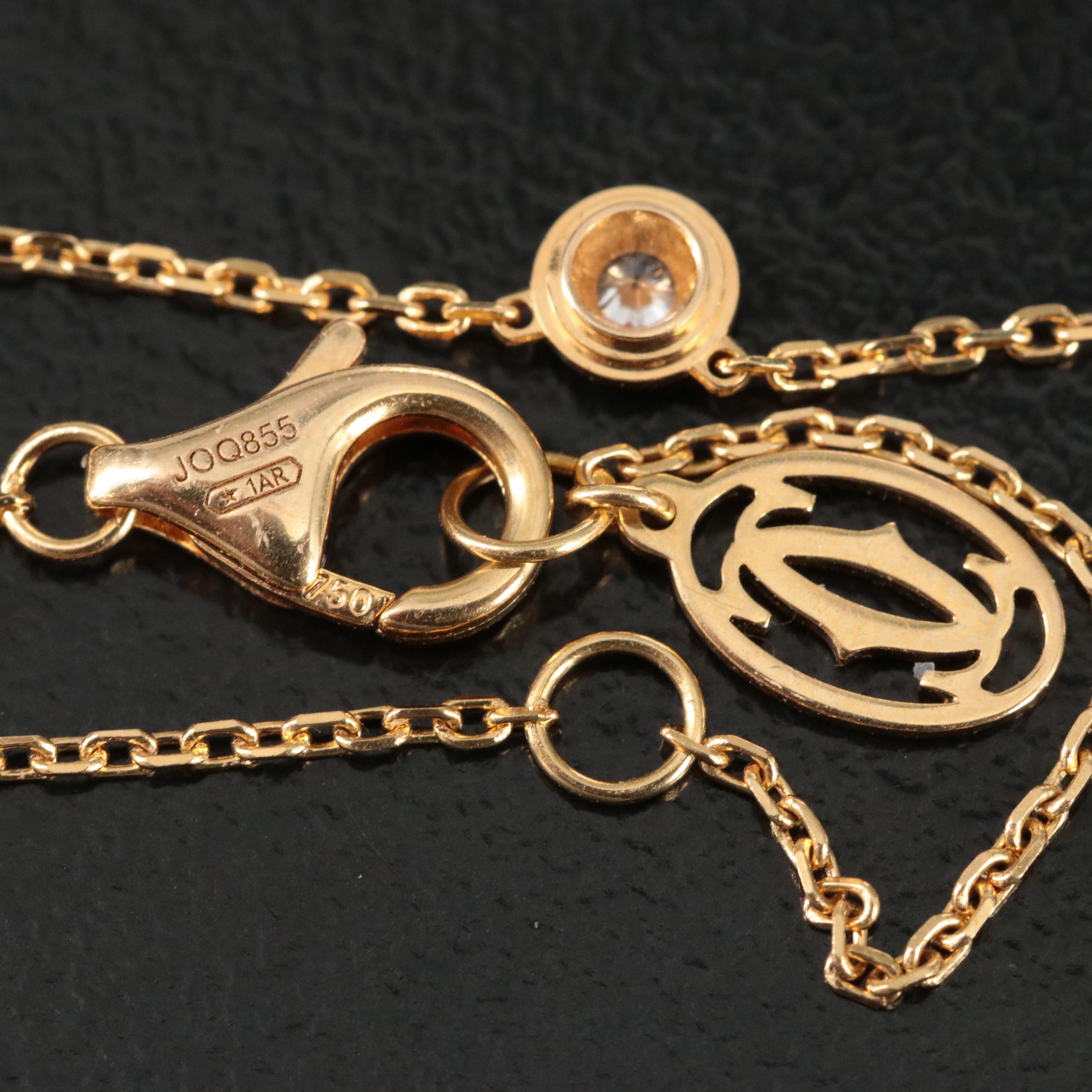 Cartier D'Amour 18K Diamond Solitaire Necklace