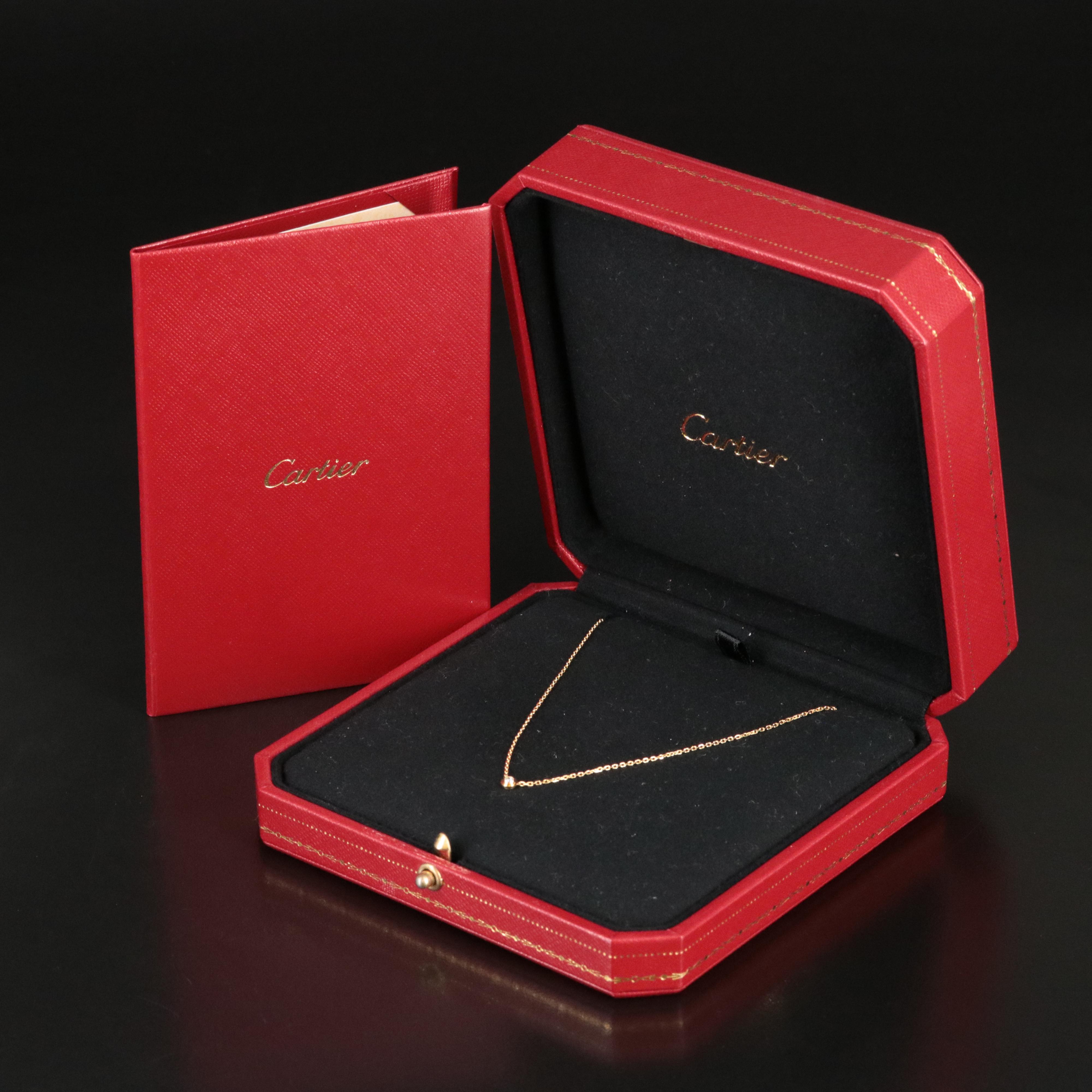 Cartier D'Amour 18K Diamond Solitaire Necklace