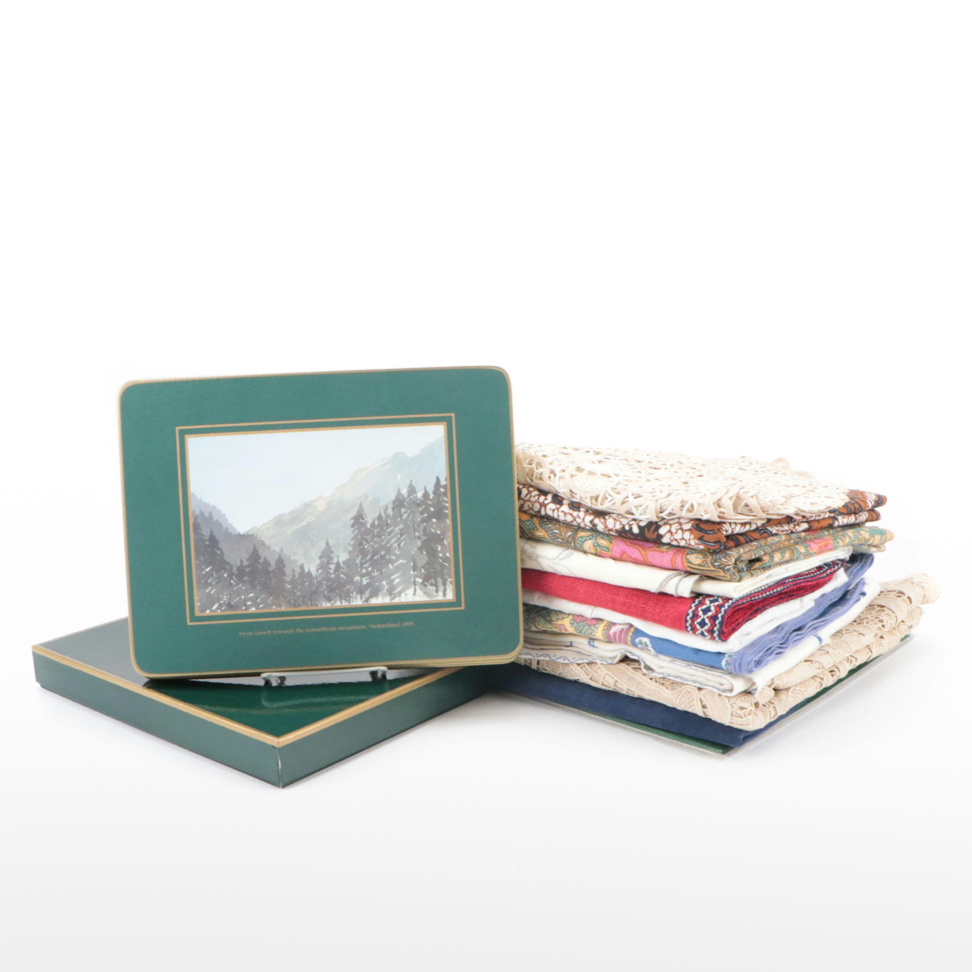 Batik, Lace, and Other Table Linens, Mid to Late 20th Century