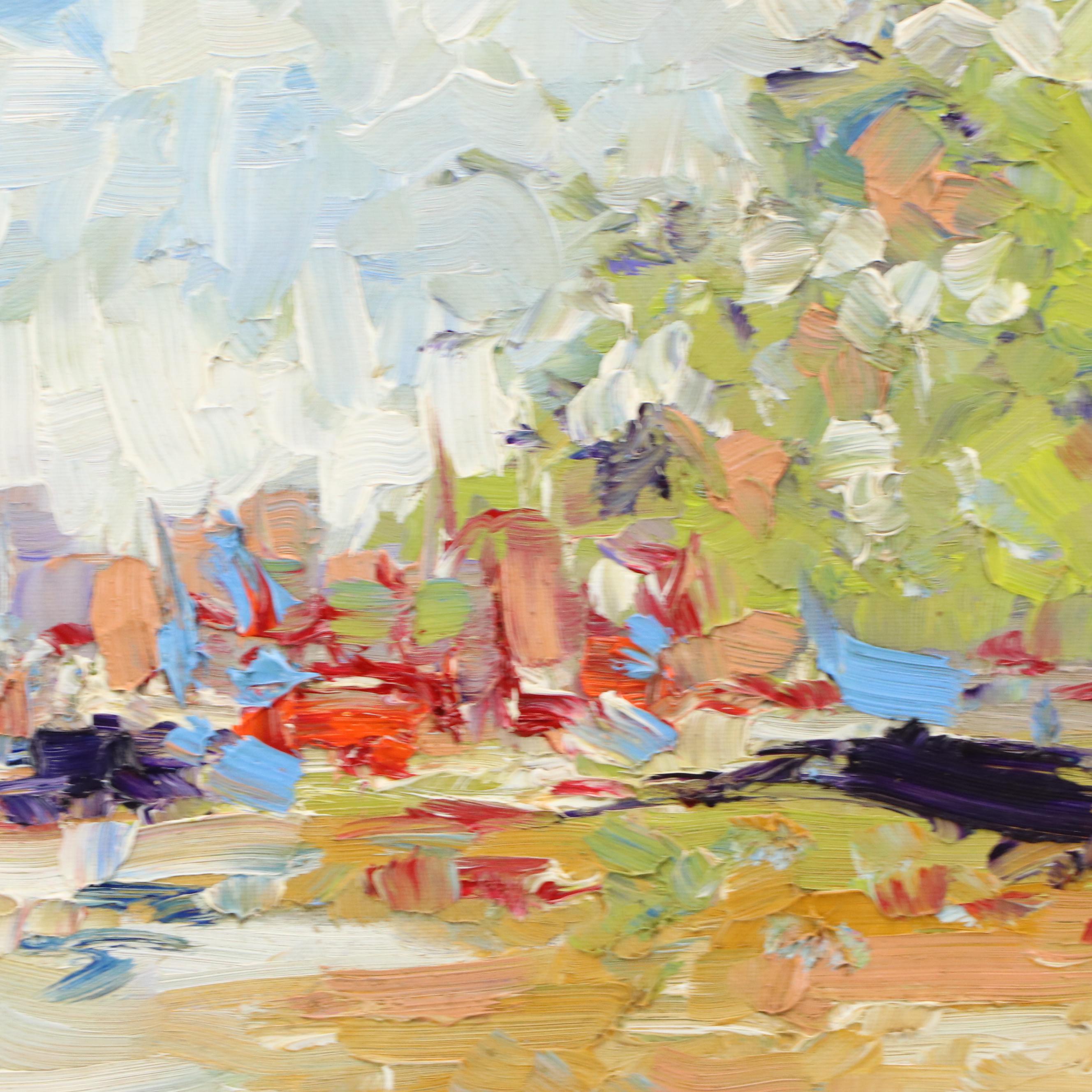 Serguei Novitchkov Impasto Landscape Oil Painting "Suburbia," 2024