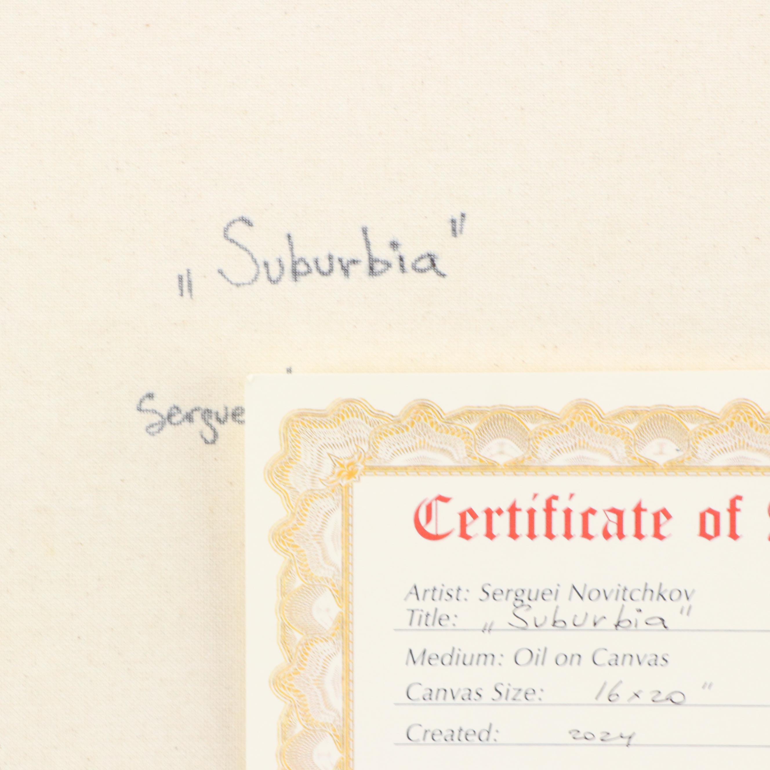 Serguei Novitchkov Impasto Landscape Oil Painting "Suburbia," 2024