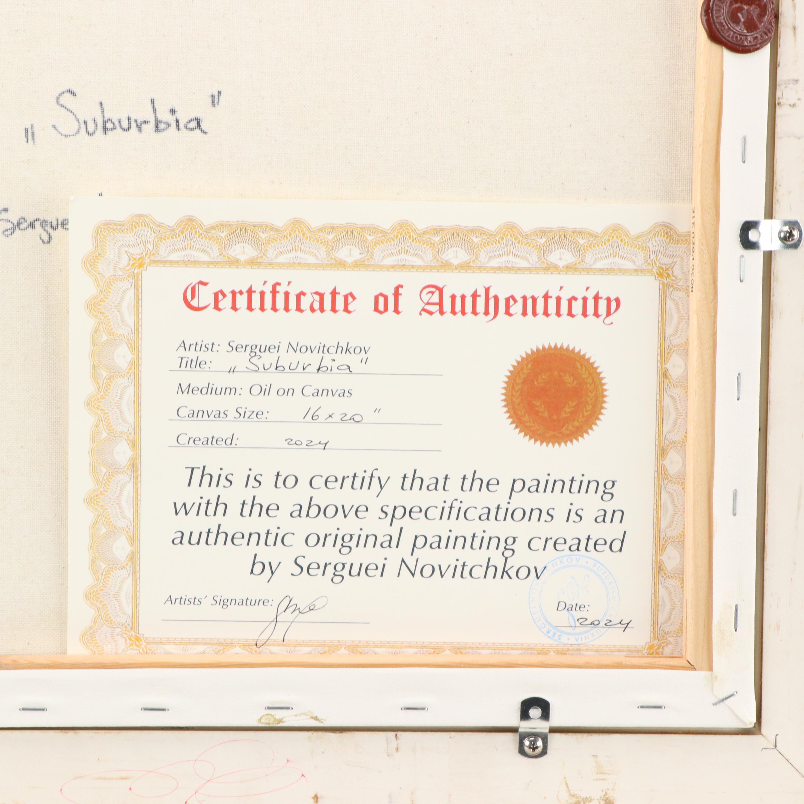 Serguei Novitchkov Impasto Landscape Oil Painting "Suburbia," 2024