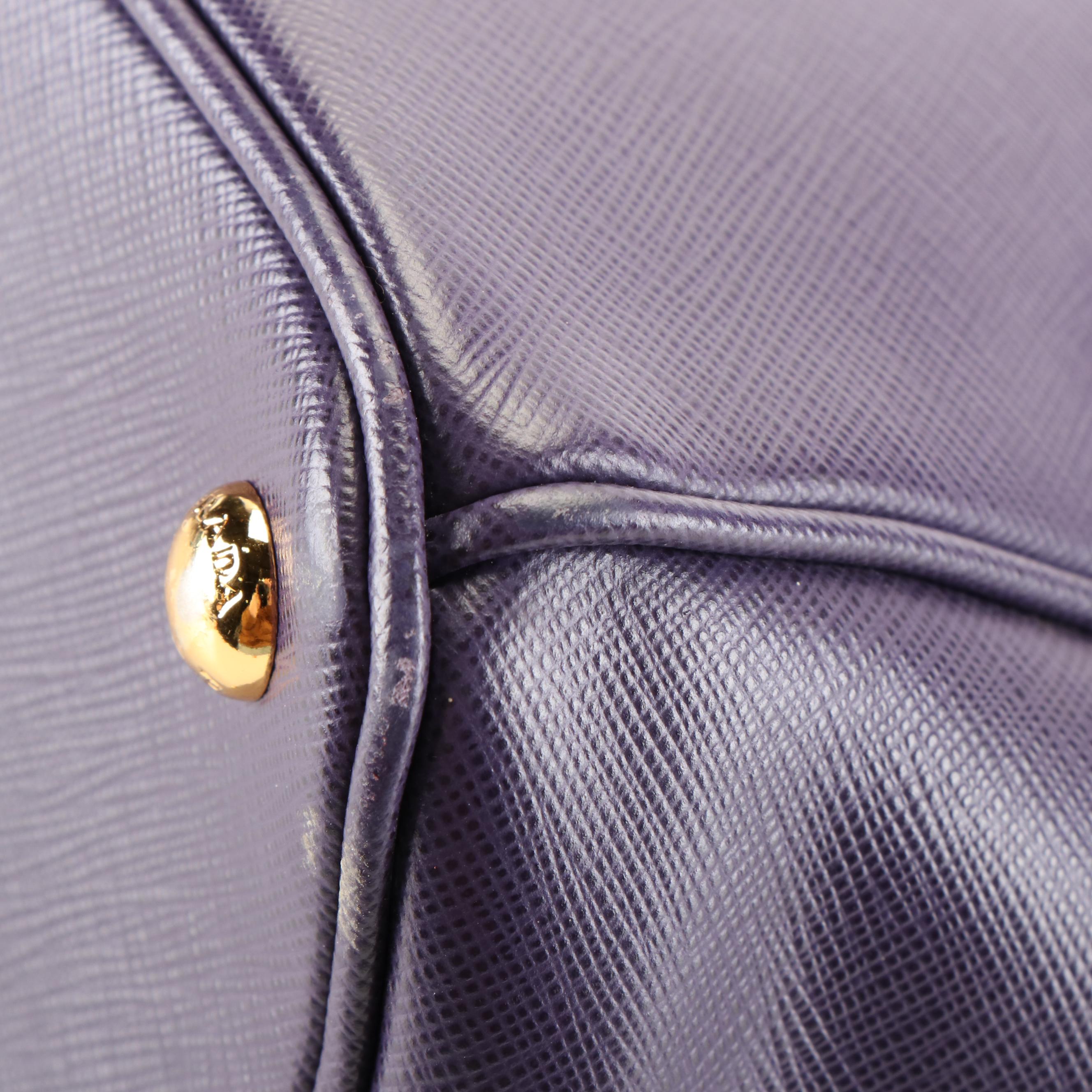 Prada Galleria Double Zip Tote Bag in Prada Purple Saffiano Leather