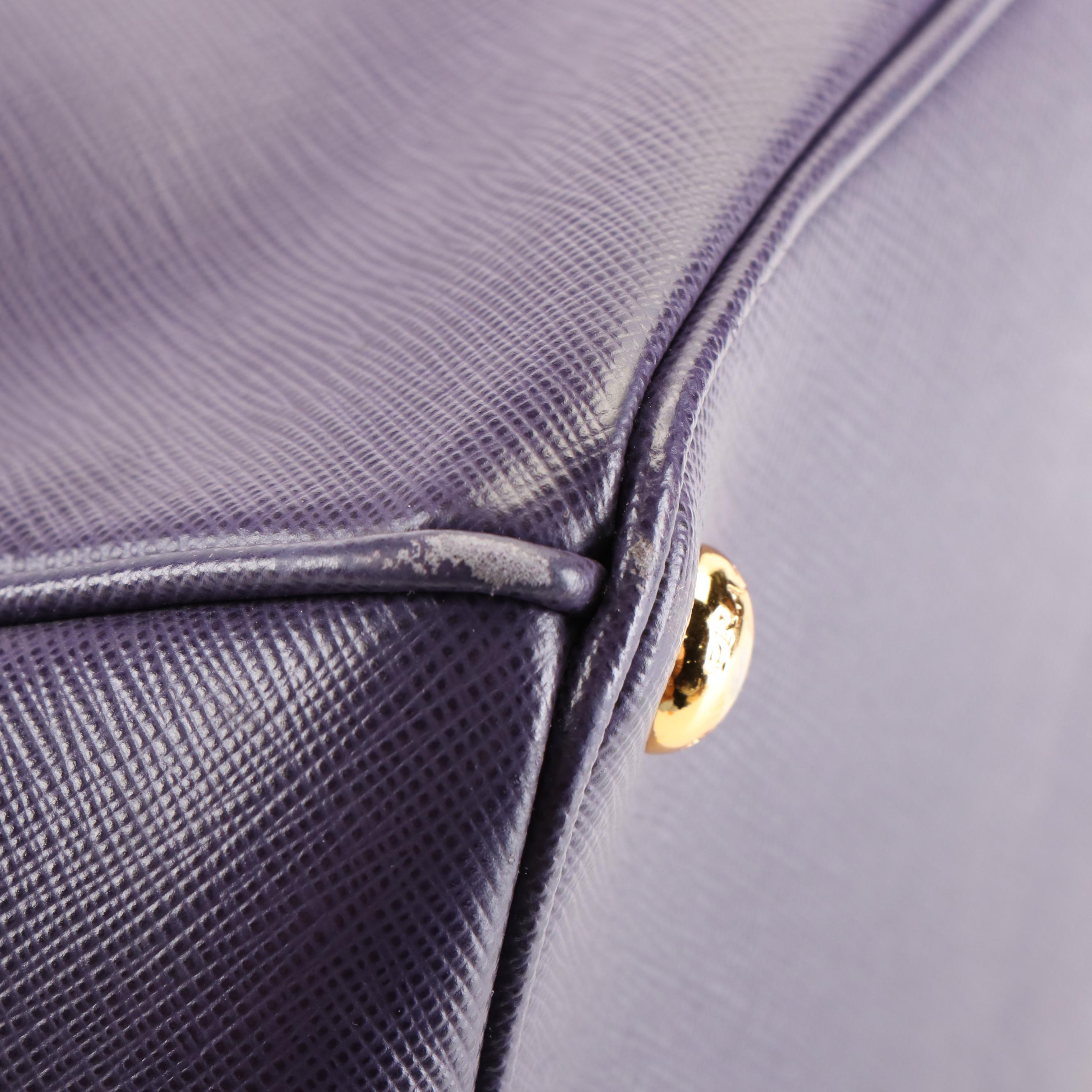 Prada Galleria Double Zip Tote Bag in Prada Purple Saffiano Leather