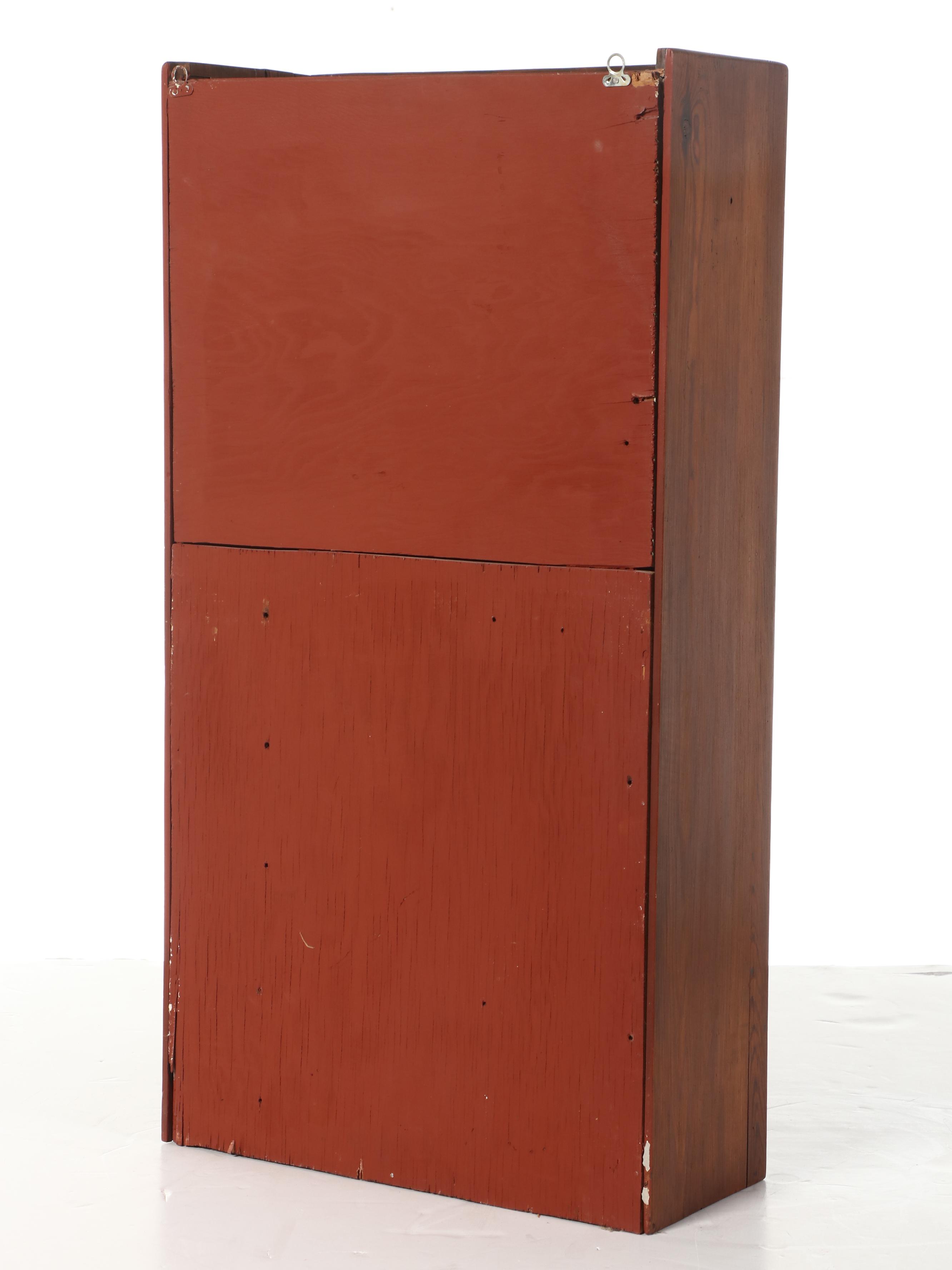 American Primitive Pine and Mirrored Glass Medicine Cabinet, Early 20th Century