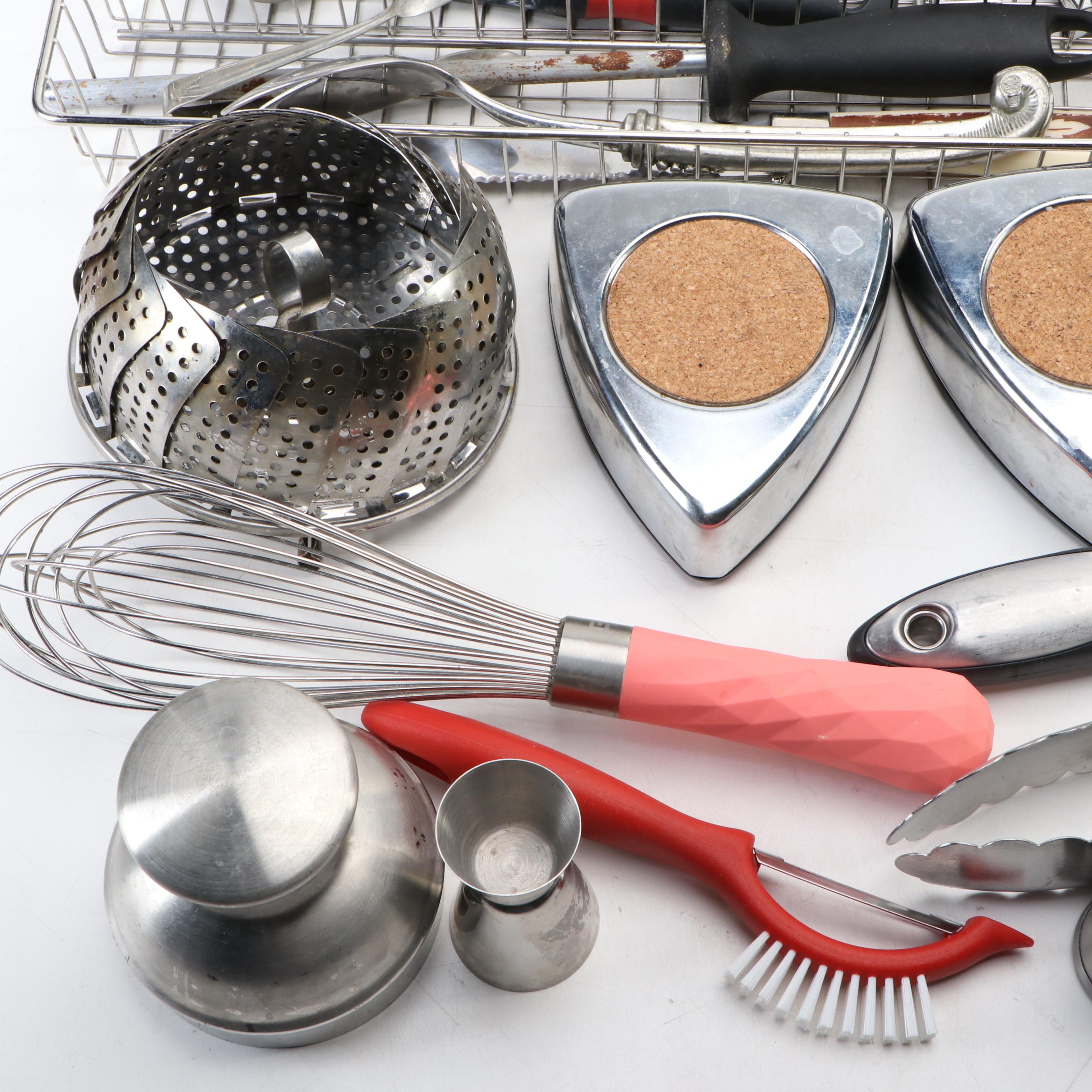 OGGI Stainless Steel Cocktail Shaker with Williams-Sonoma Metal Juicer and More