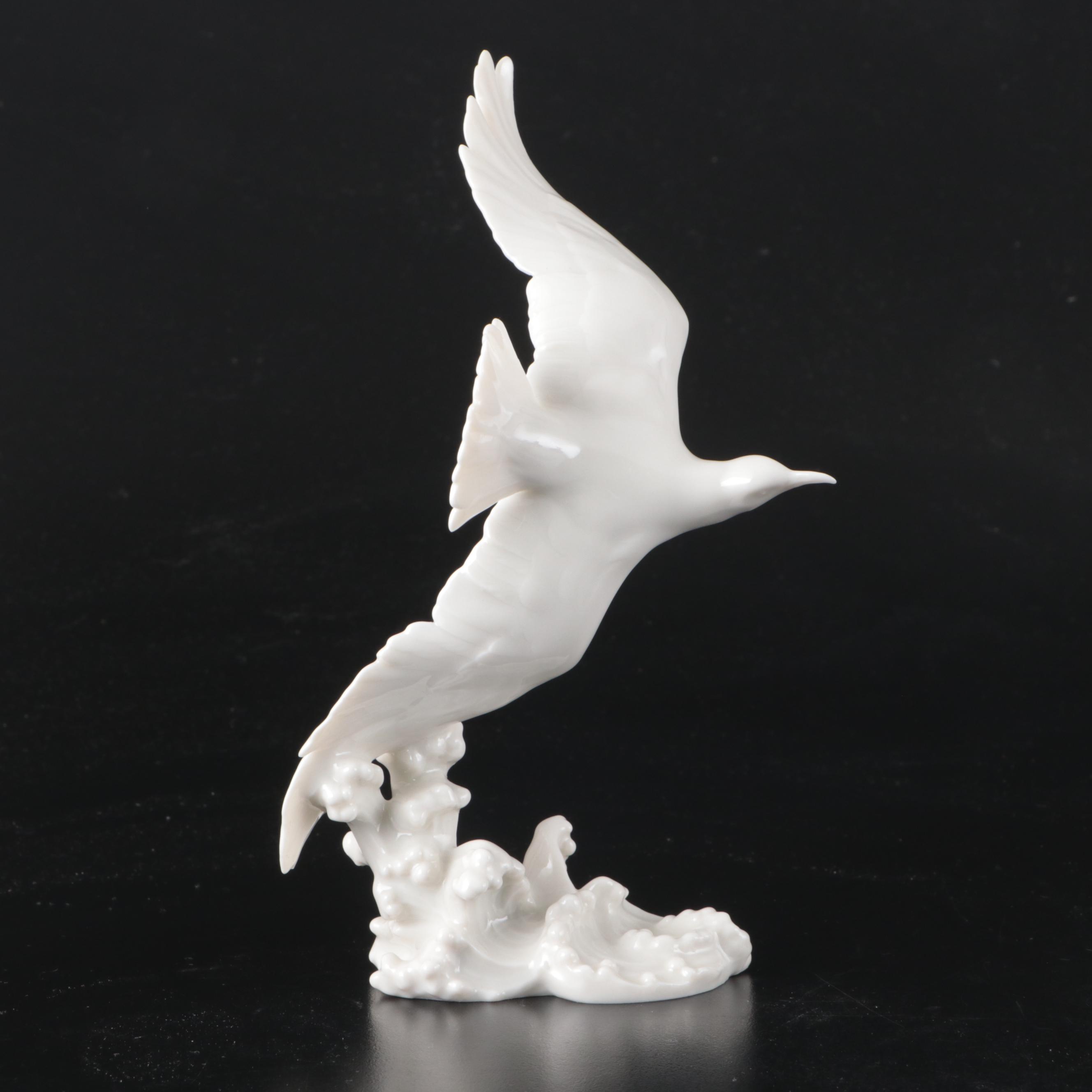 Kaiser Porcelain Horse and Hutschenreuther Porcelain Bird Figurines