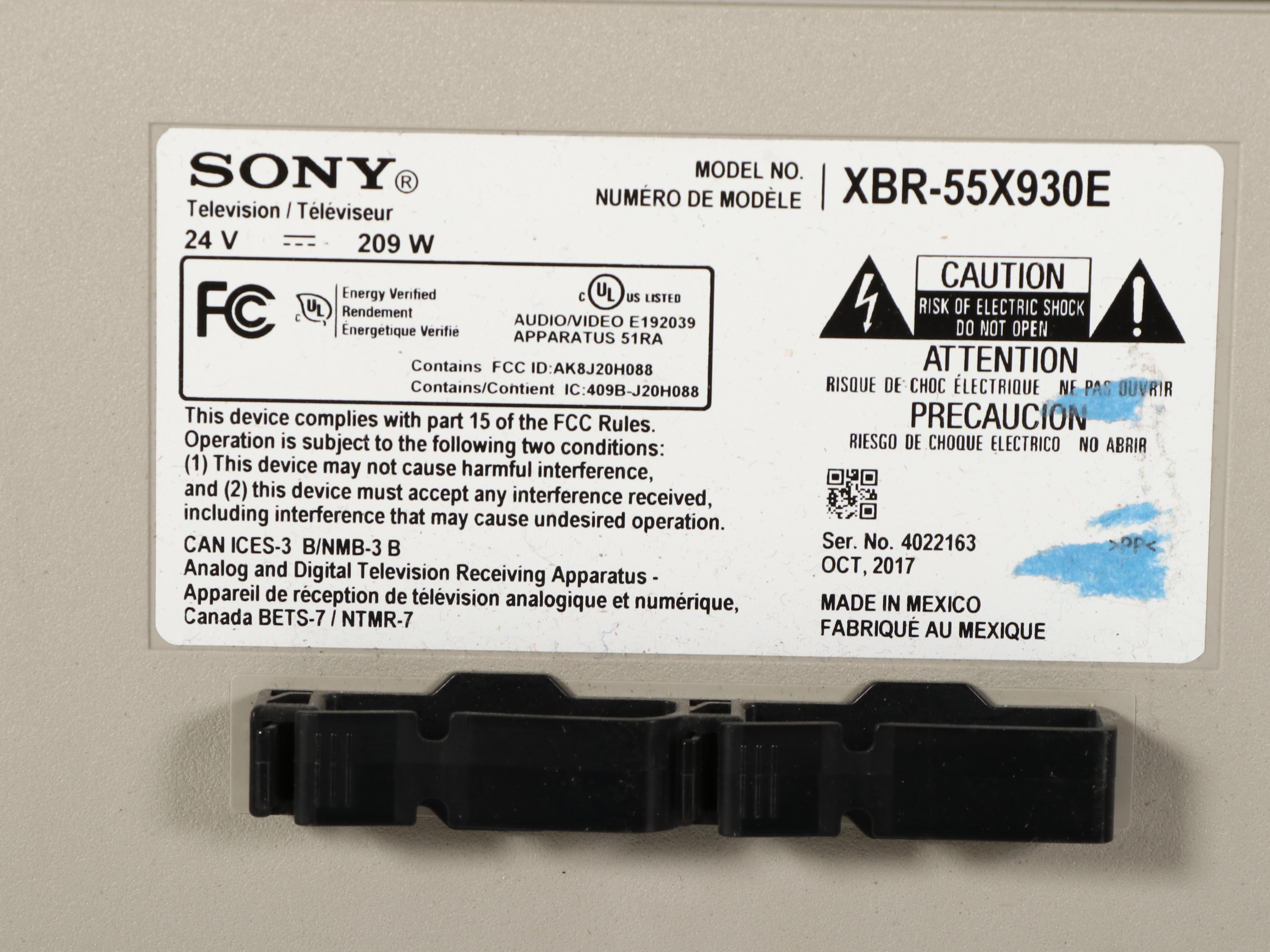 Sony Bravia 55" 4K HDR LED Television