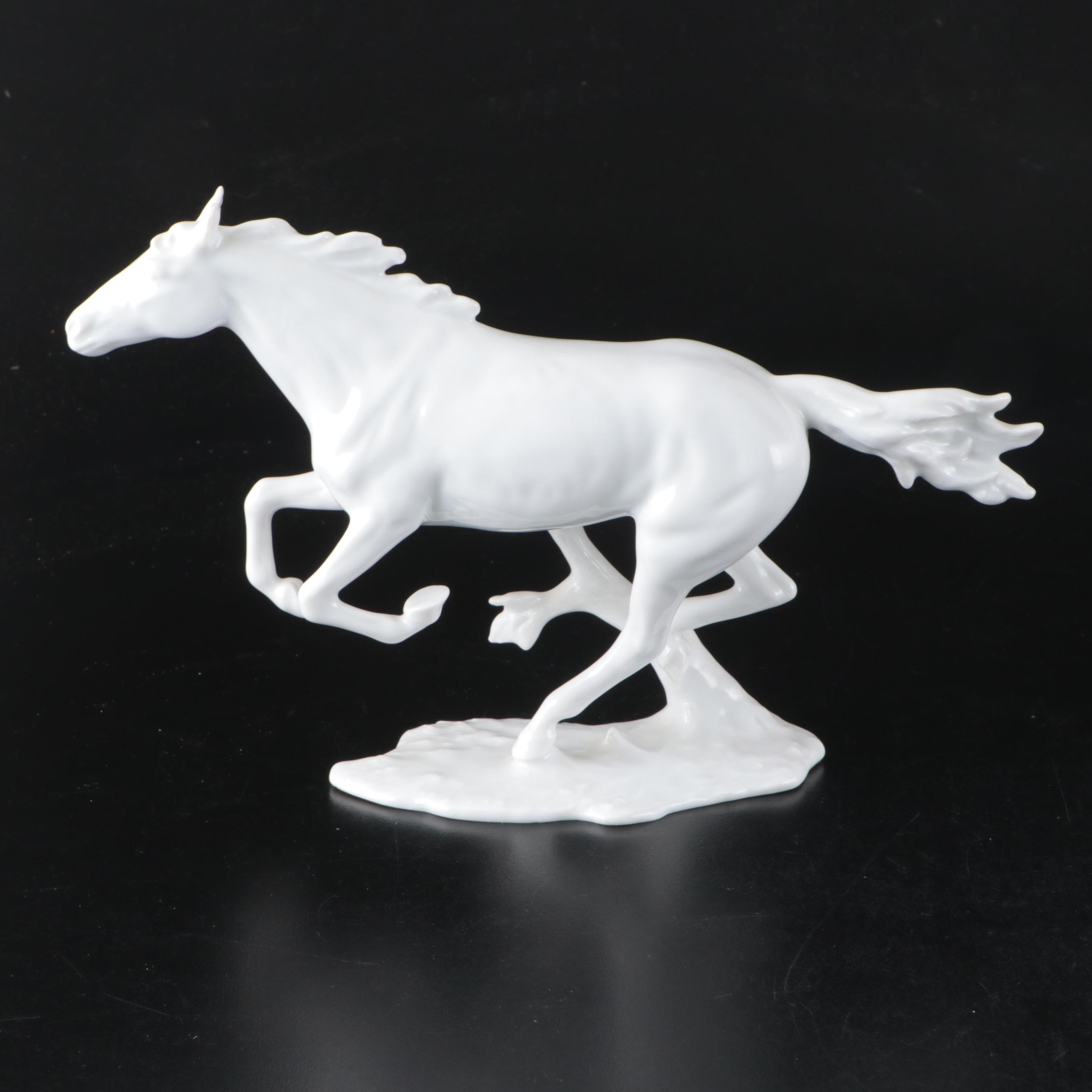 Kaiser Porcelain Horse and Hutschenreuther Porcelain Bird Figurines
