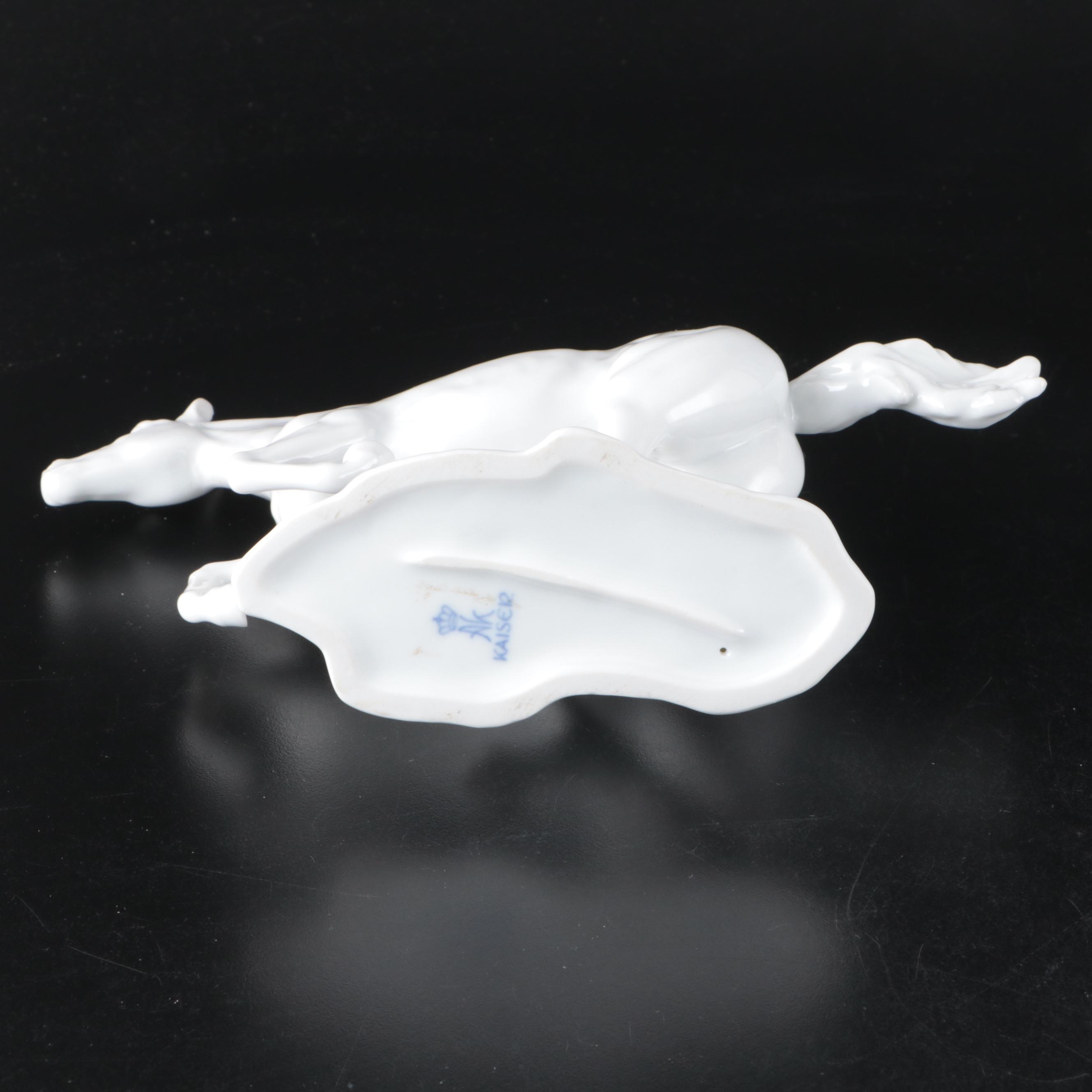 Kaiser Porcelain Horse and Hutschenreuther Porcelain Bird Figurines
