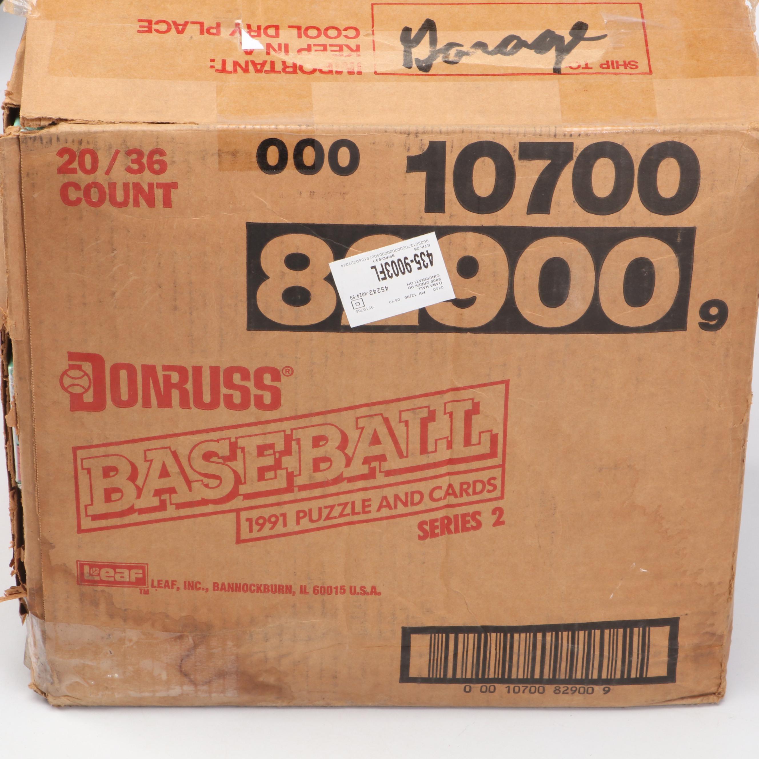 1991 Donruss Sealed Baseball Card Boxes with Open Case