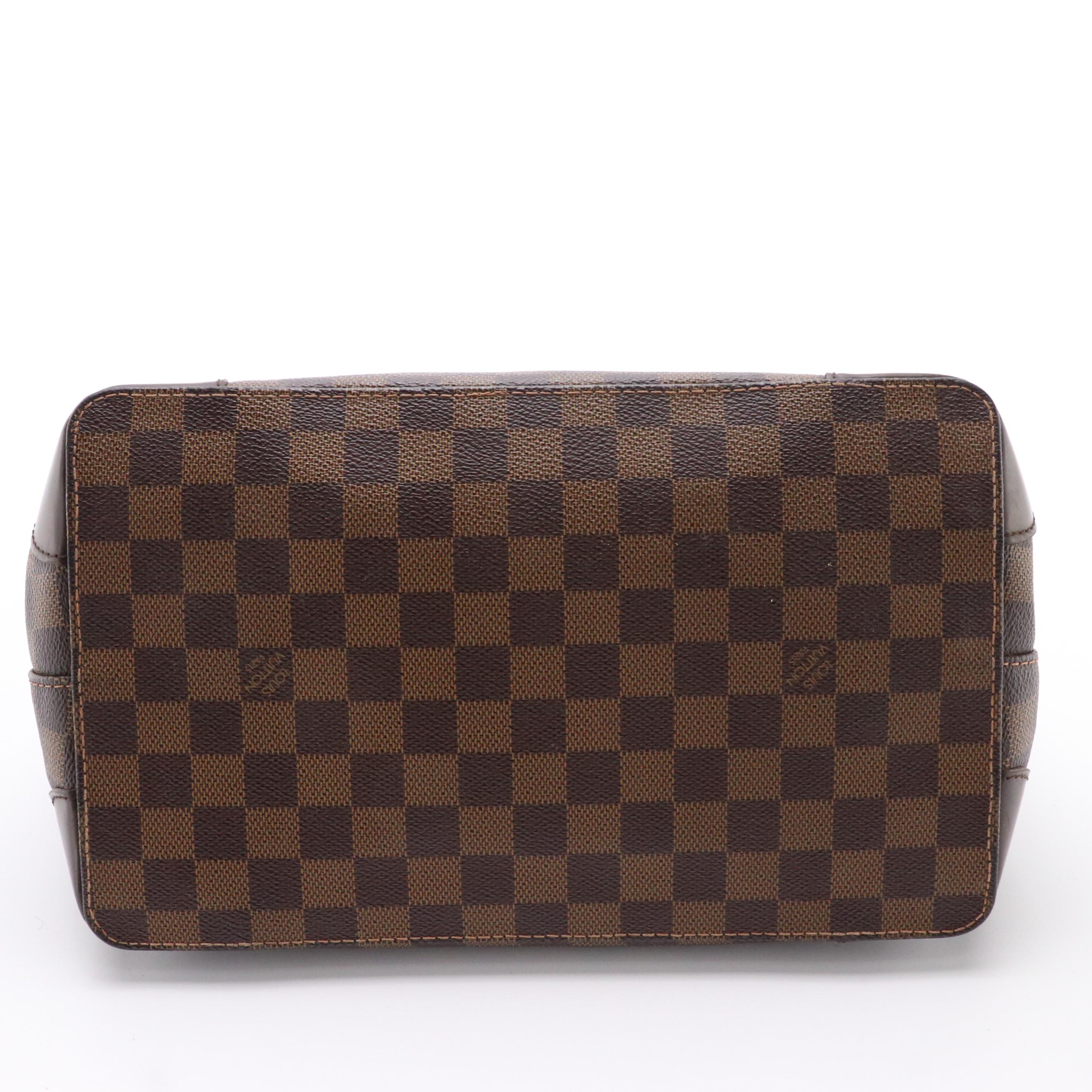 Louis Vuitton Hampstead PM Bag in Damier Ebene Canvas/Brown Leather