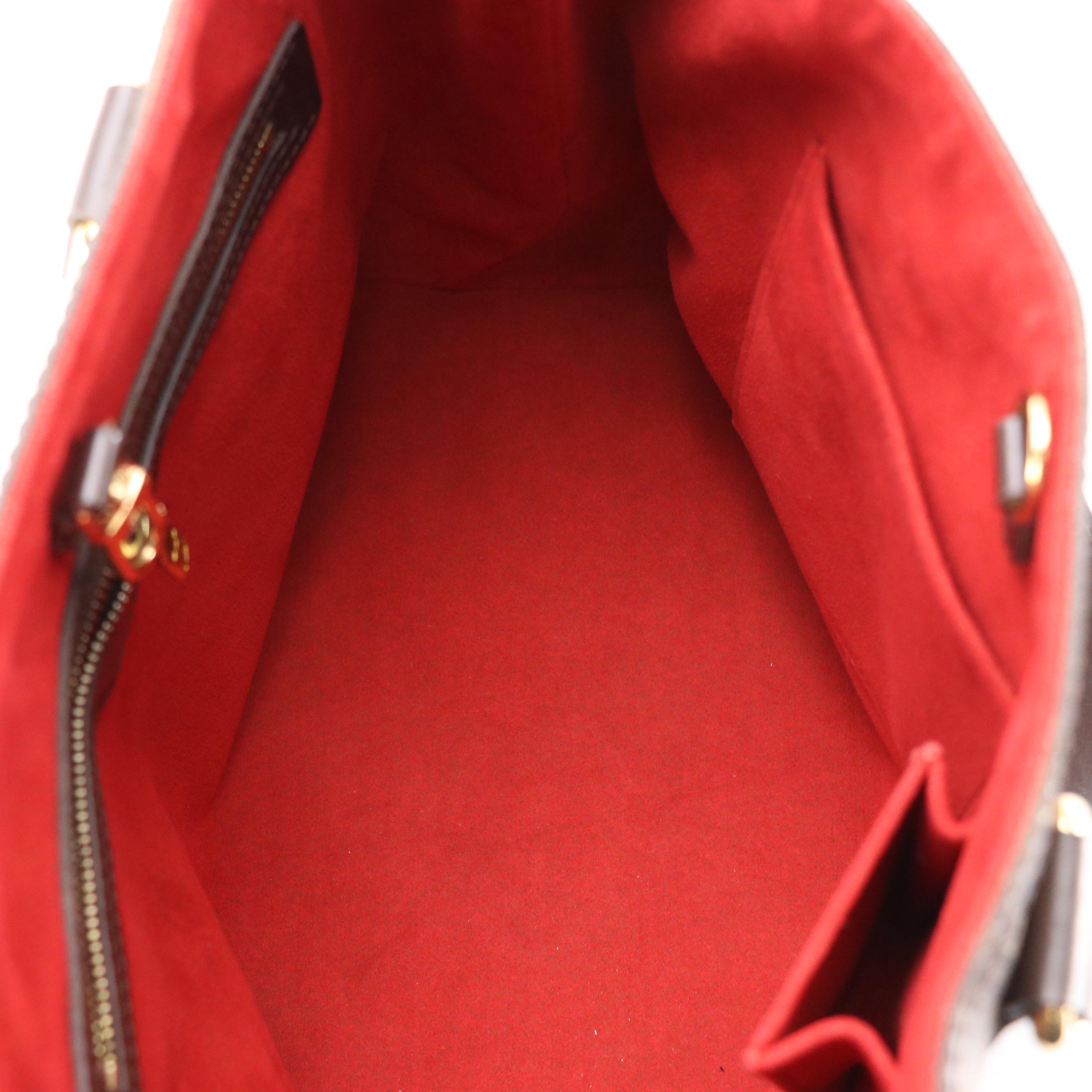 Louis Vuitton Hampstead PM Bag in Damier Ebene Canvas/Brown Leather