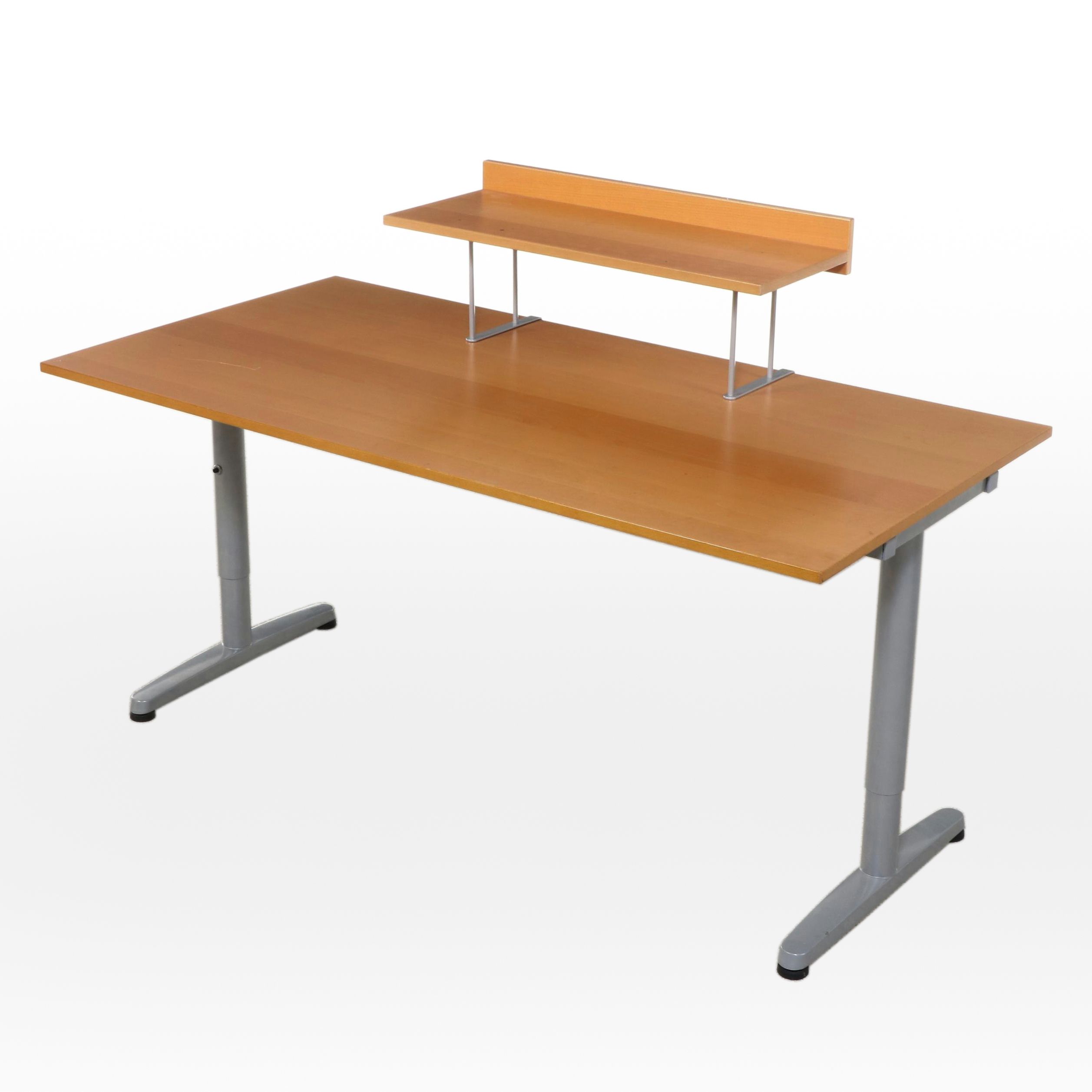 IKEA "Galant" Beech-Veneered and Powder-Coated Metal Desk